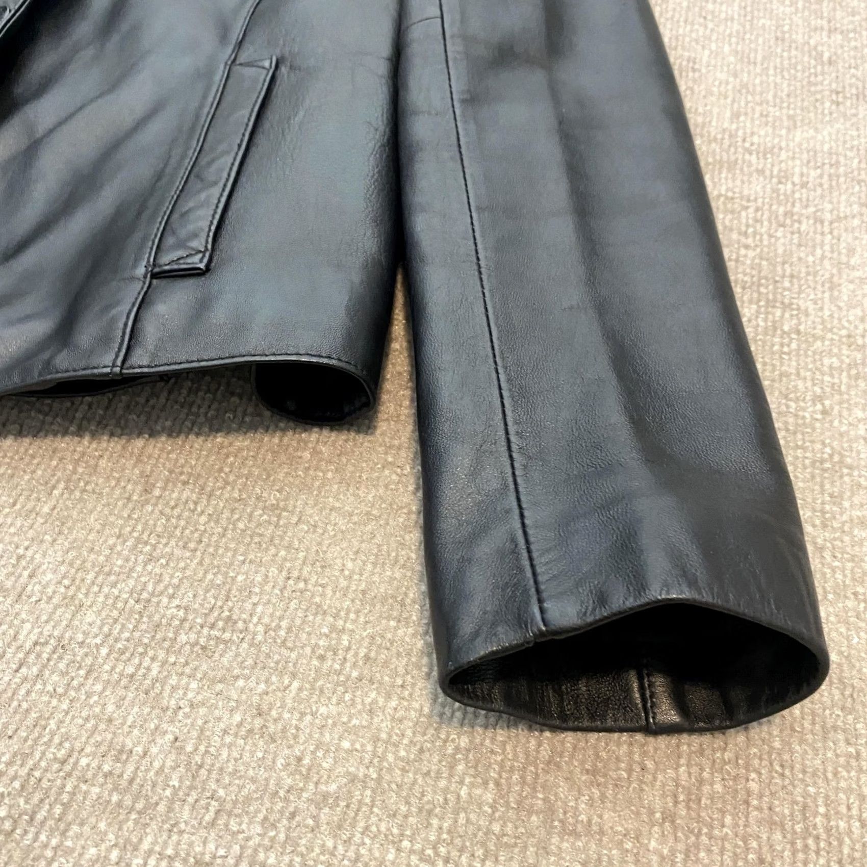 Vintage Wilsons Leather Jacket Womens Small Black Thinsulate Lined Button Collared Moto Jacket Size S / US 4 / IT 40 - 4 Thumbnail