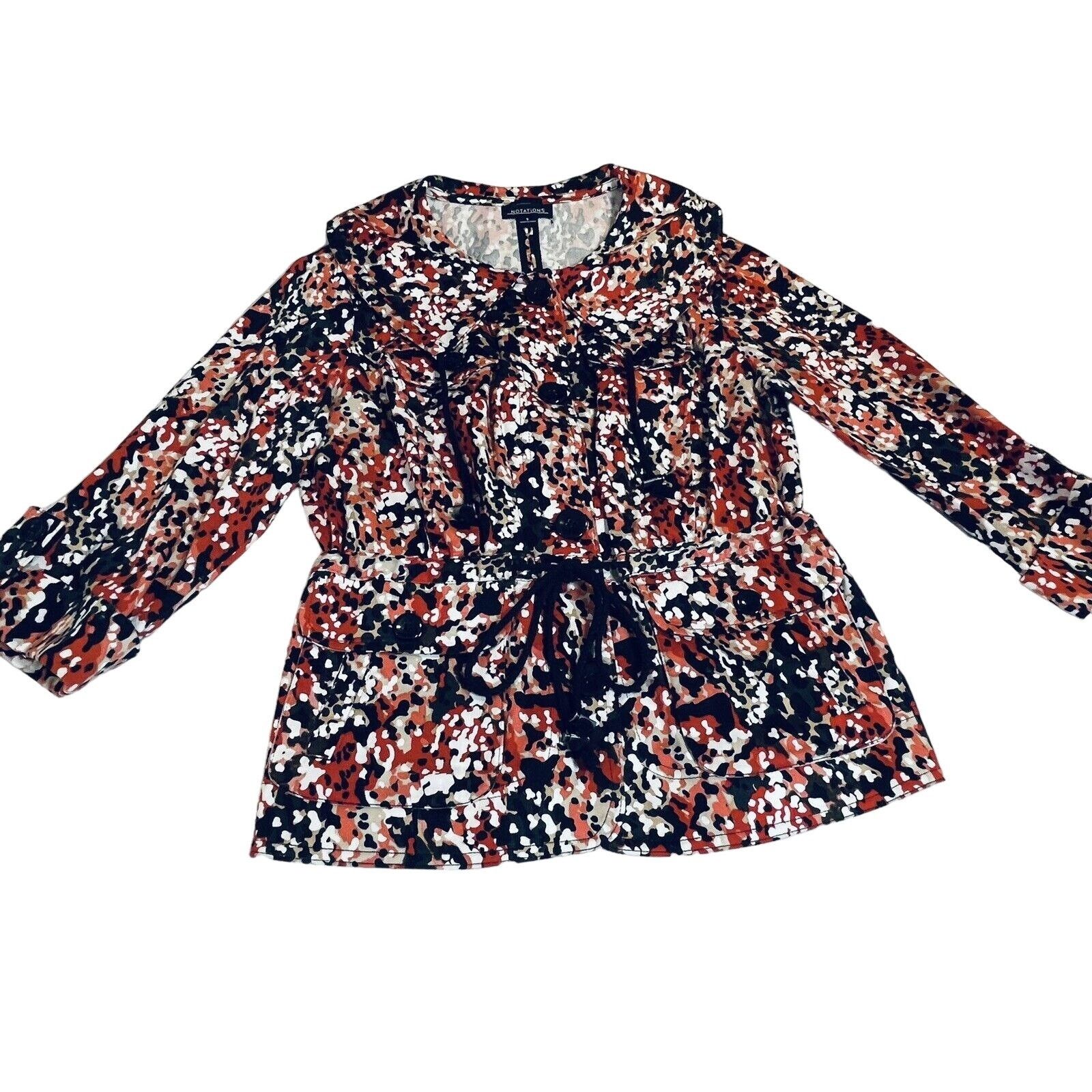 Other Notations Lightweight jacket Cinch Waist and Large Peter Pan Size S / US 4 / IT 40 - 1 Thumbnail