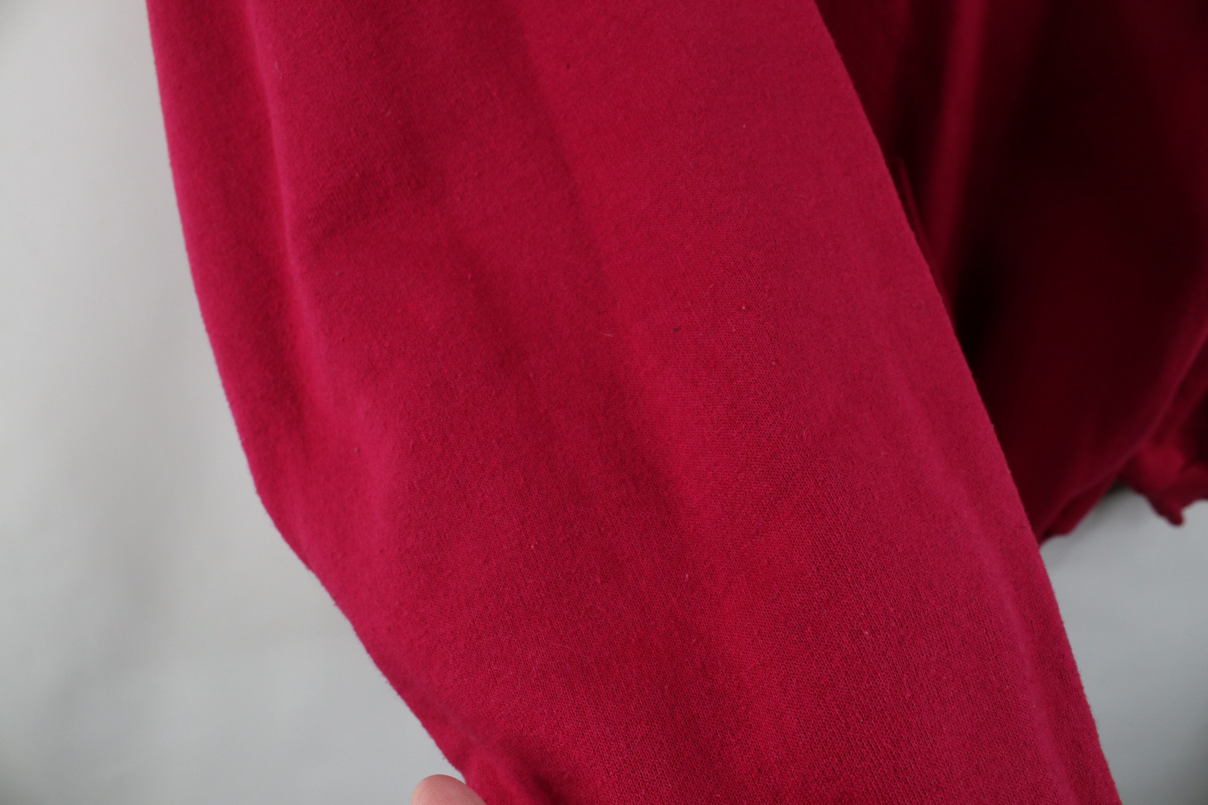 Vintage Vintage 90s Streetwear Blank Full Zip Hoodie Sweatshirt Red Size XXL / US 16-18 / IT 52-54 - 6 Thumbnail