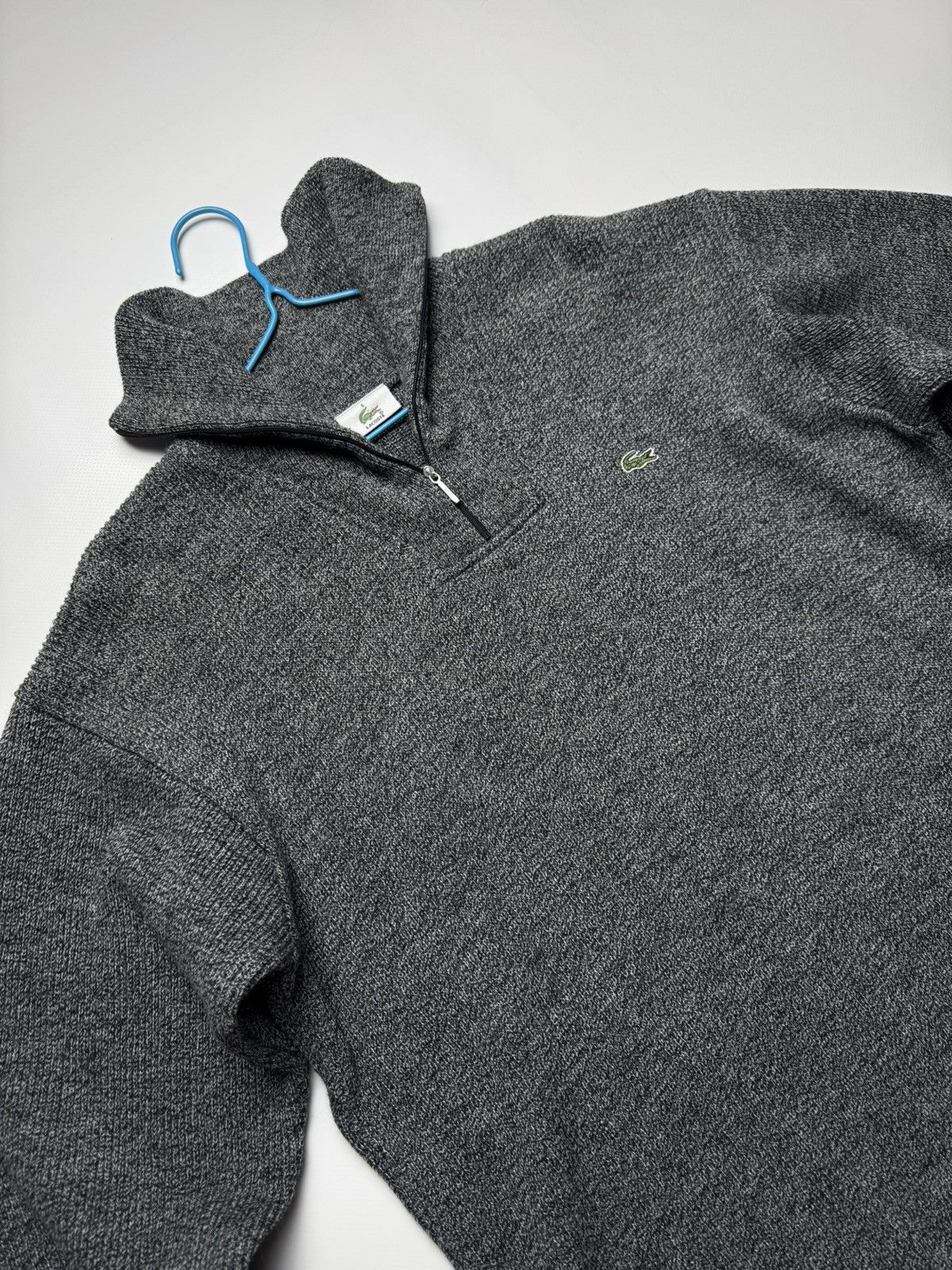 Lacoste Lacoste Half-Zip Wool Blend Sweater / Grey Melange Size US L / EU 52-54 / 3 - 11 Thumbnail