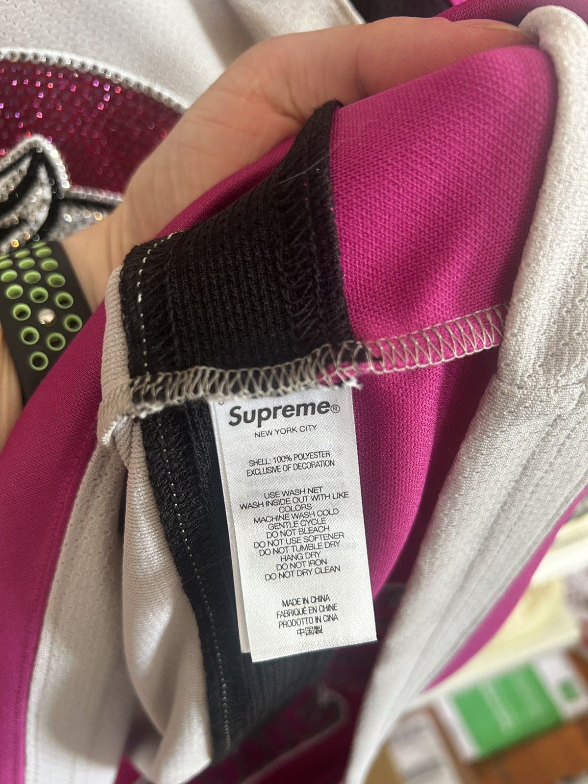Supreme Supreme Rhinestone Hockey Jersey Pink Size M Size US M / EU 48-50 / 2 - 3 Thumbnail
