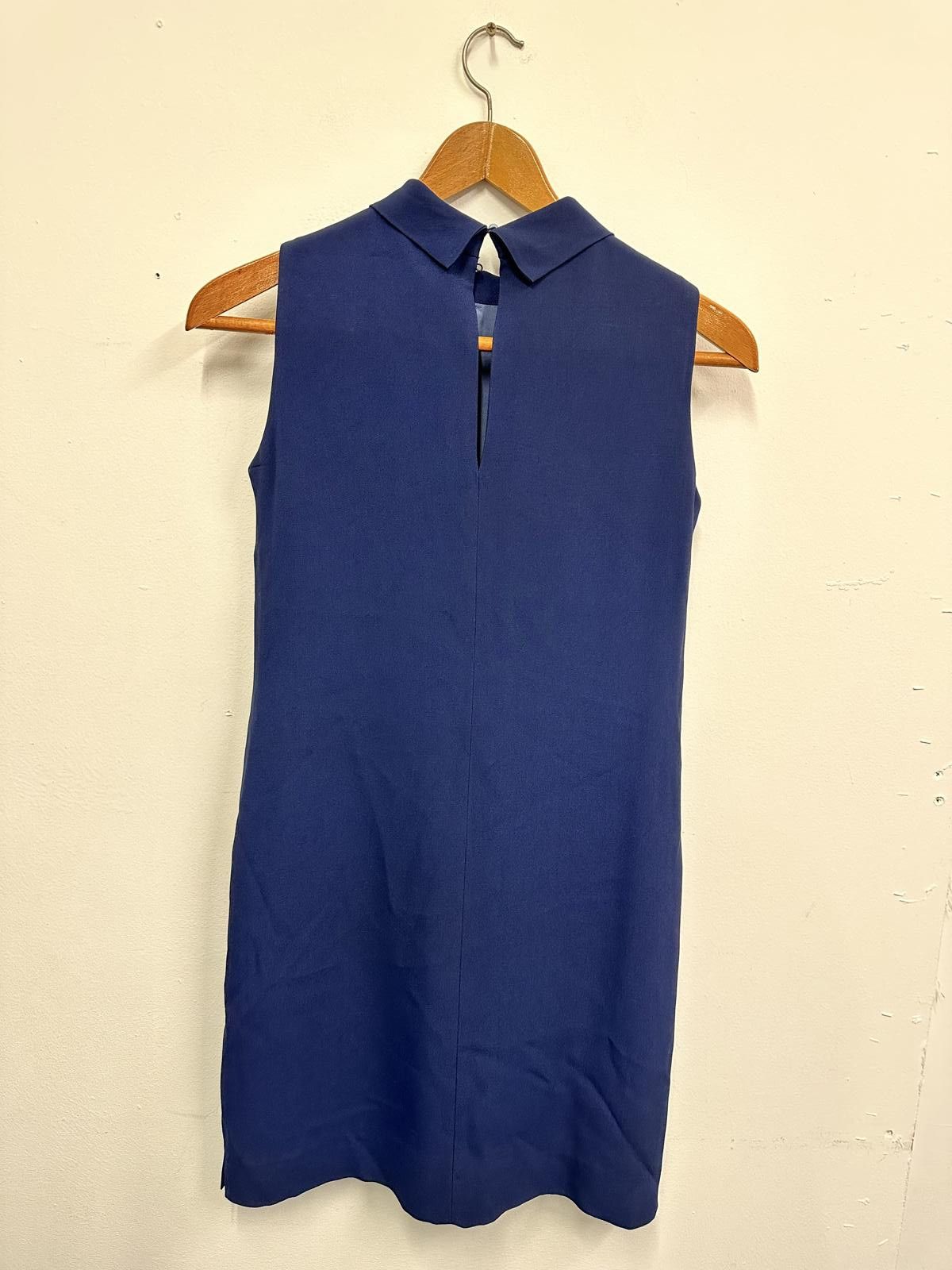 Massimo Dutti Massimo Dutti Sleeveless Navy Blue Dress with High Collar Size M / US 6-8 / IT 42-44 - 2 Thumbnail