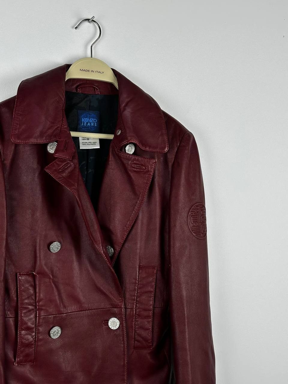 Japanese Brand × Kenzo × Vintage Vintage Kenzo HOMME Leather Japanese Trench Coat Size S / US 4 / IT 40 - 4 Thumbnail
