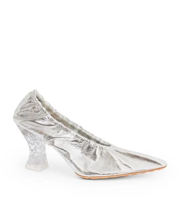 Bottega Veneta o1n1vont1124 Leather Almond Pumps in Silver Size US 6 / IT 36 - 2 Thumbnail