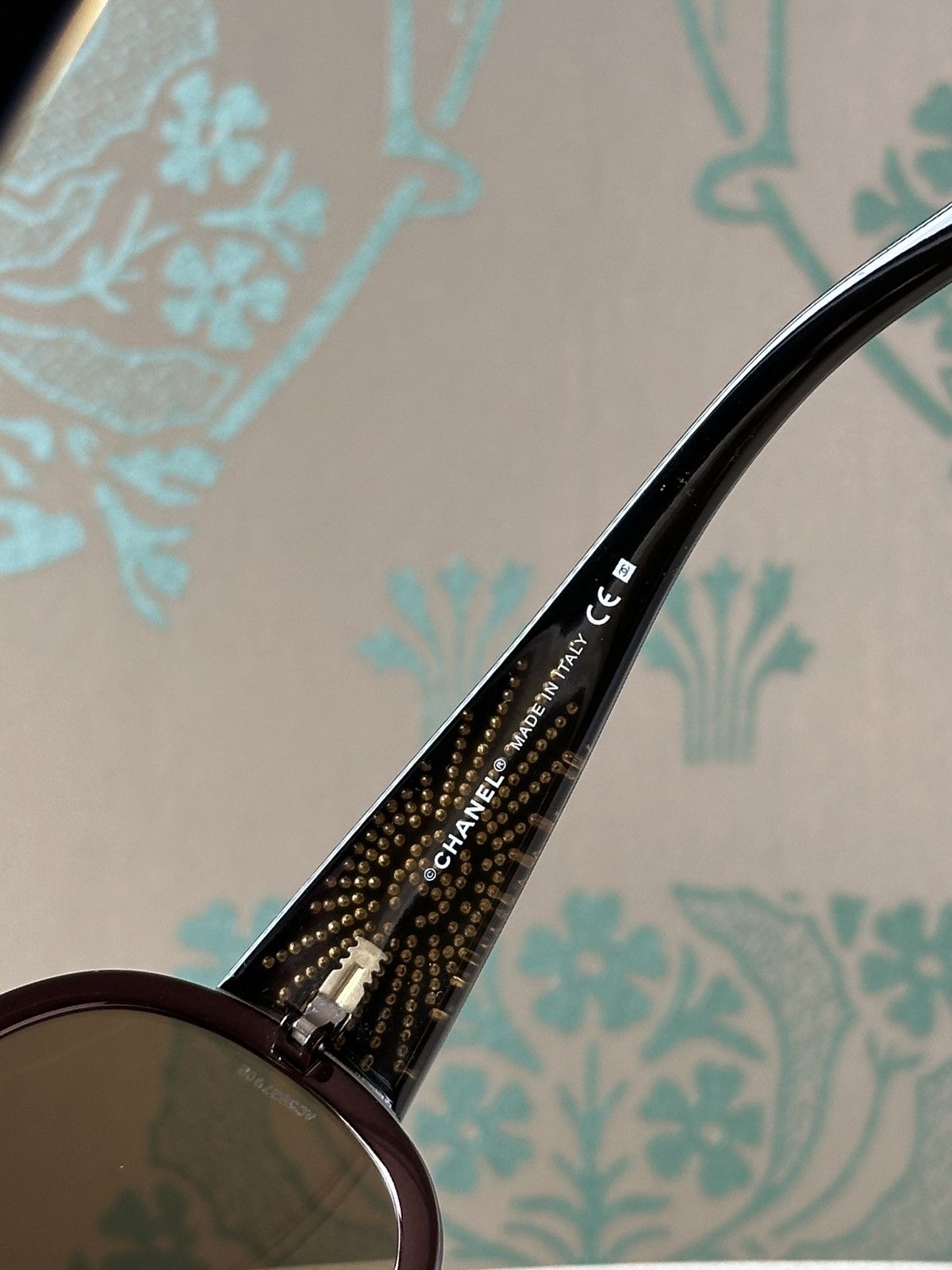 Chanel CHANEL Shield Mask Rhinestones CC Logo Sunglasses 4148-B Y2K Size ONE SIZE - 8 Thumbnail