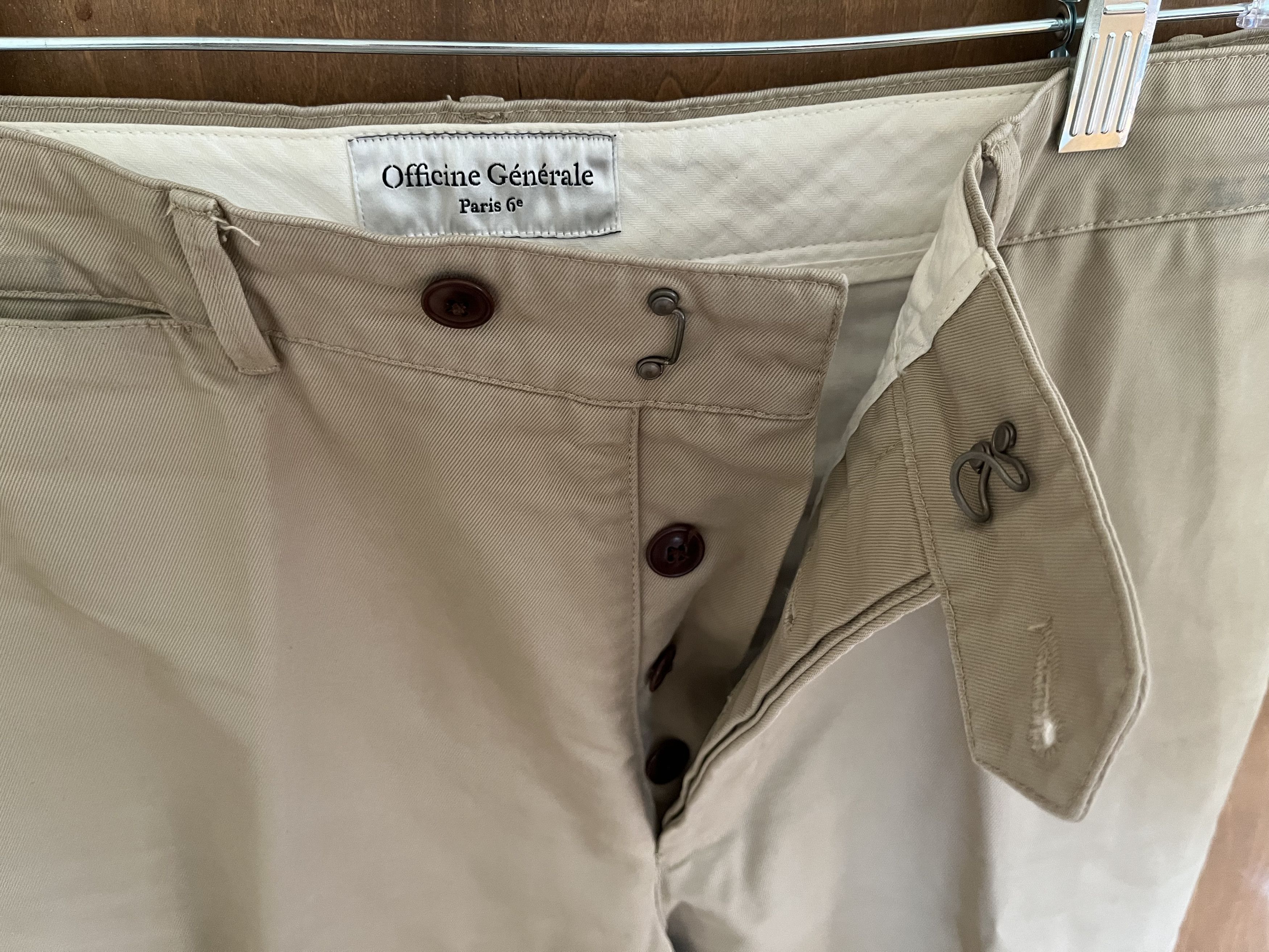 Officine Generale New Fisherman English Twill Chino Beige Size US 33 - 9 Thumbnail