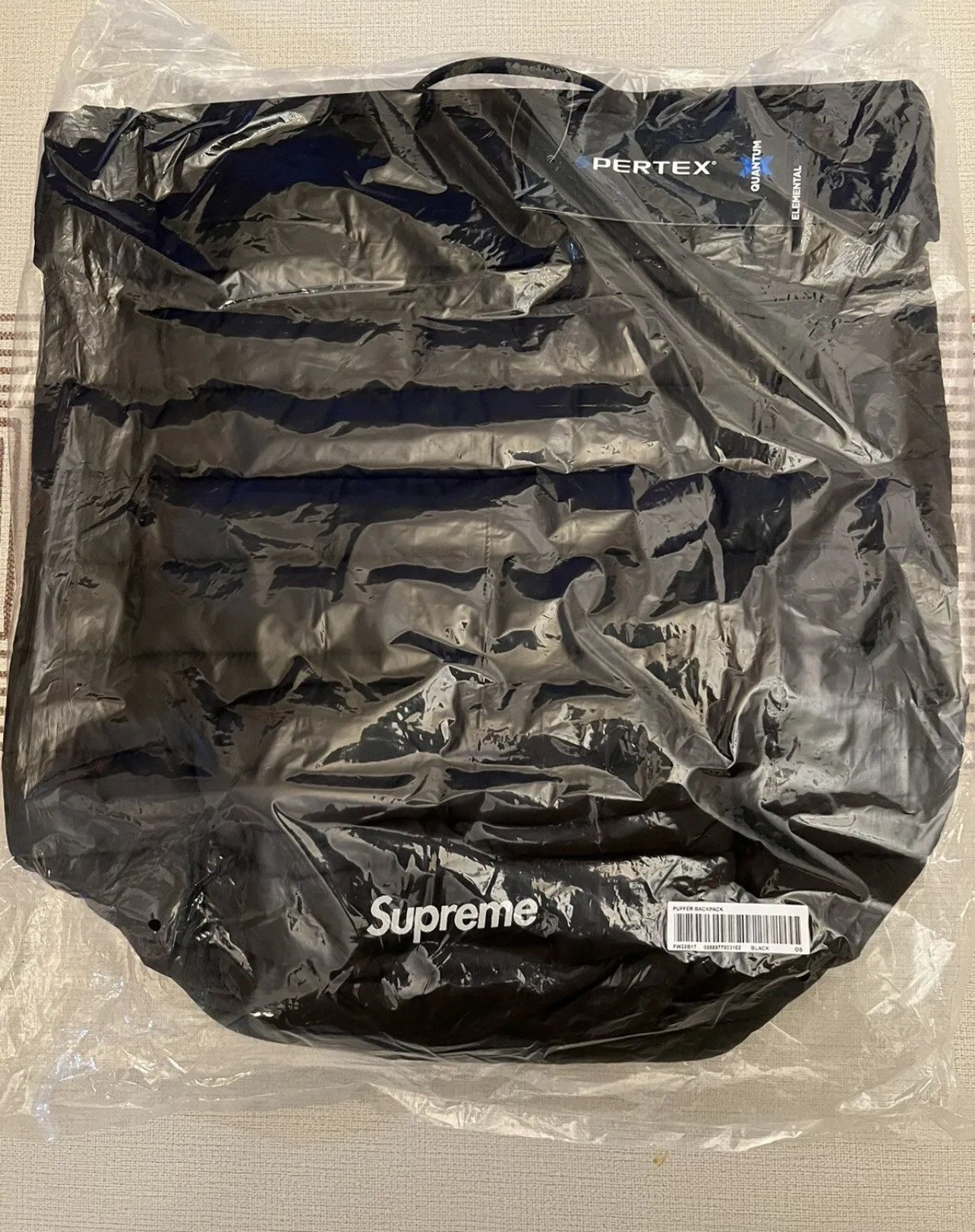 Supreme Supreme Puffer Backpack Black FW22 Water Resistant Pertex  