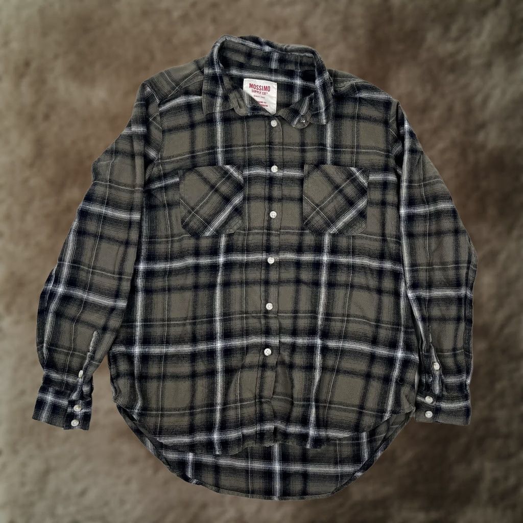 Mossimo Mossimo Supply Co Shirt Womens L Green Plaid Button Front Long Sleeve Boyfriend Size L / US 10 / IT 46 - 1 Thumbnail