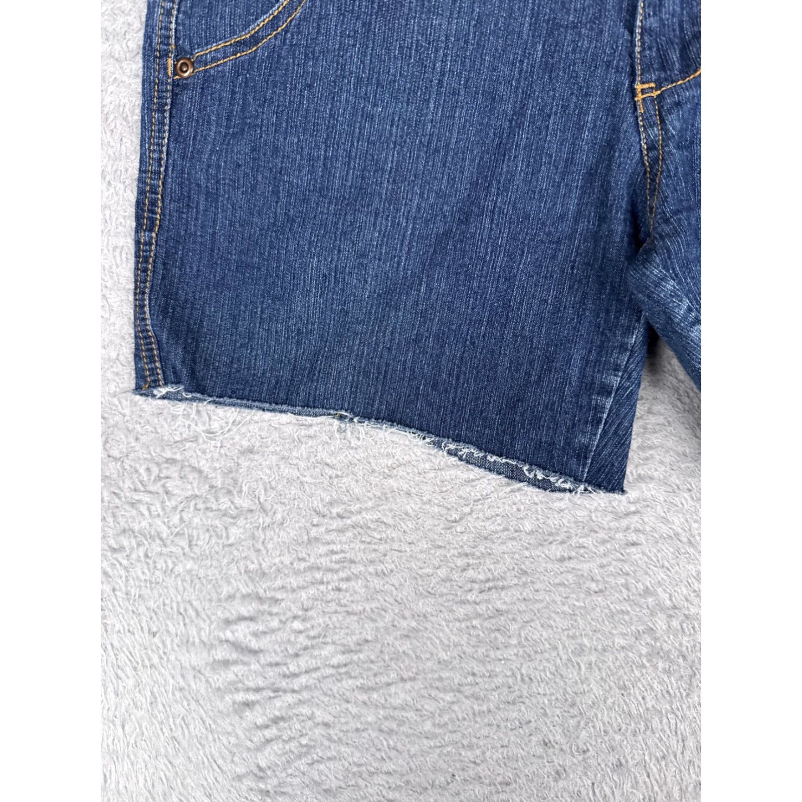 Doublet Level Eight Denim Shorts Juniors 9 Blue Cutoff Raw Hem Stretch Double Button 5.5 Size 30" / US 8 / IT 44 - 3 Thumbnail