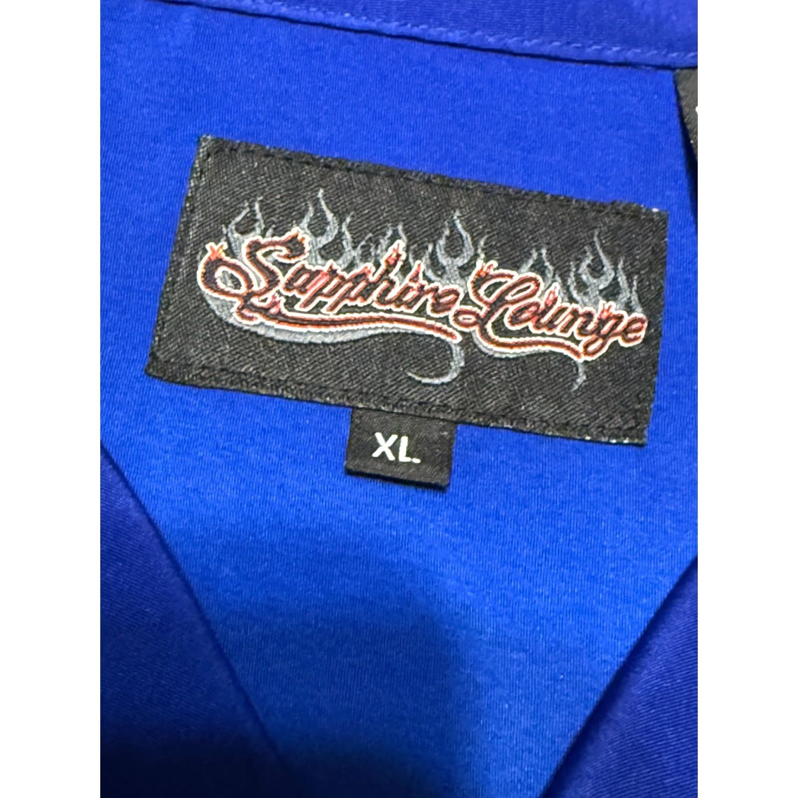 Vintage Sapphire Lounge Shirt Men's XL Blue Black White Short Sleeve Button Up Shirt Size US XL / EU 56 / 4 - 6 Thumbnail