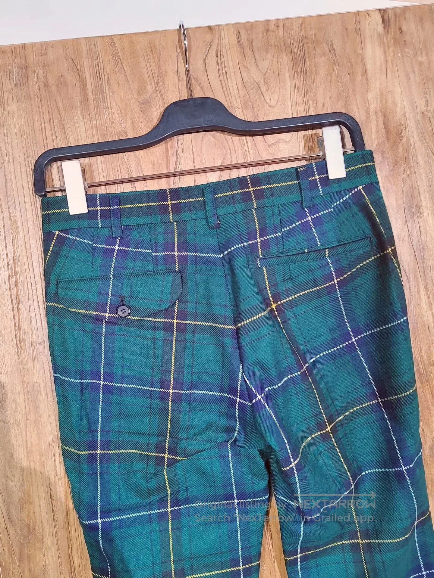 Comme des Garcons Homme Plus COMME des GARÇONS Plaid Trousers in Green. Size 24" / US 00 / IT 34 - 5 Thumbnail
