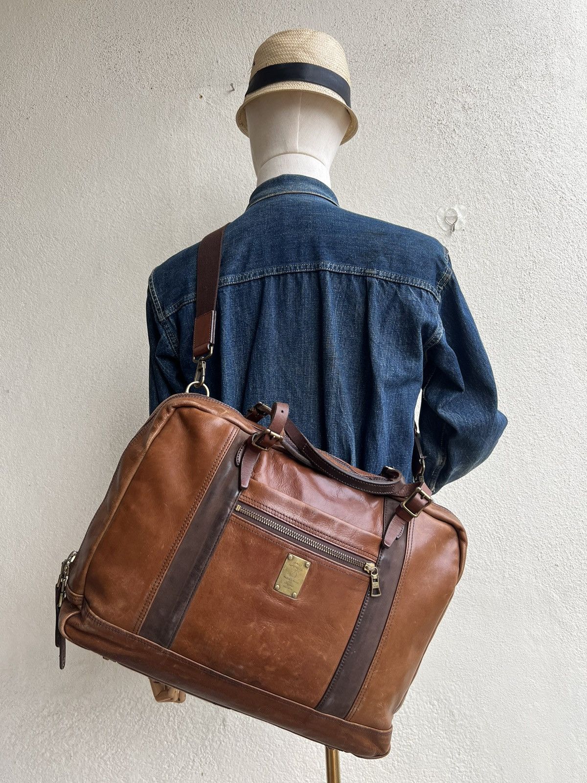 Leather × MasterPiece Masterpiece Japan Patina Leather 2 Way Bag Size ONE SIZE - 5 Thumbnail