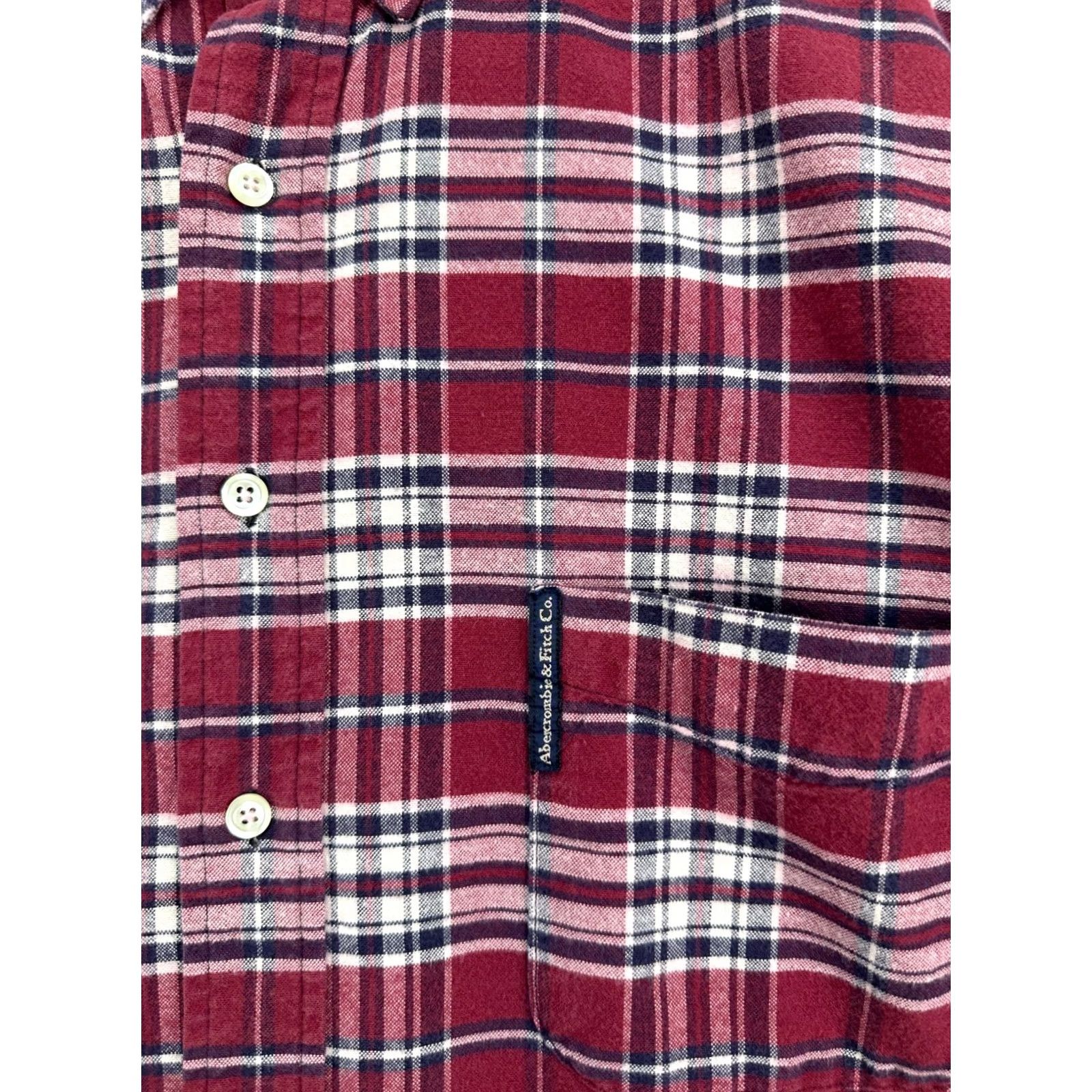 Abercrombie & Fitch Abercrombie Fitch Shirt Mens Medium Red Plaid The Big Shirt Oversized Flannel Size US M / EU 48-50 / 2 - 6 Thumbnail