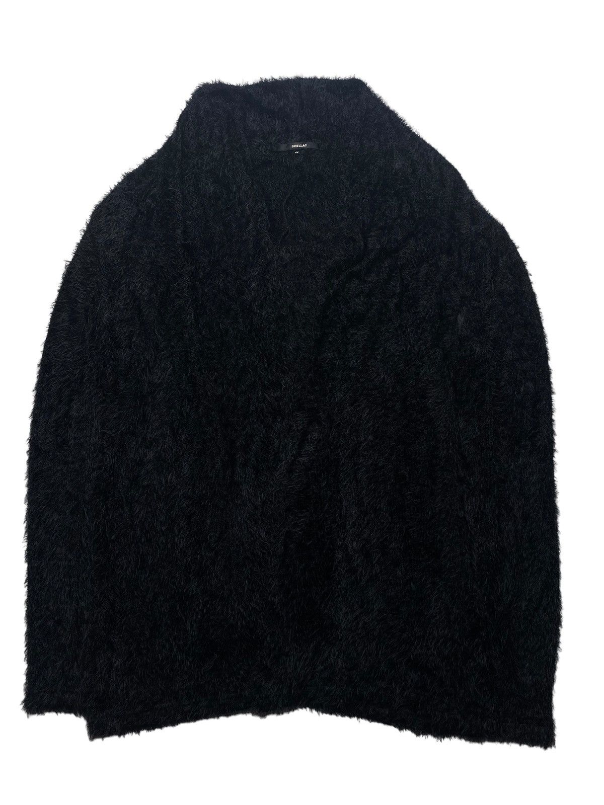 image of 14Th Addiction x Kmrii 2000S Shellac - Fuzzy Mohair Outer Cardigan in Black, Men's (Size Medium)