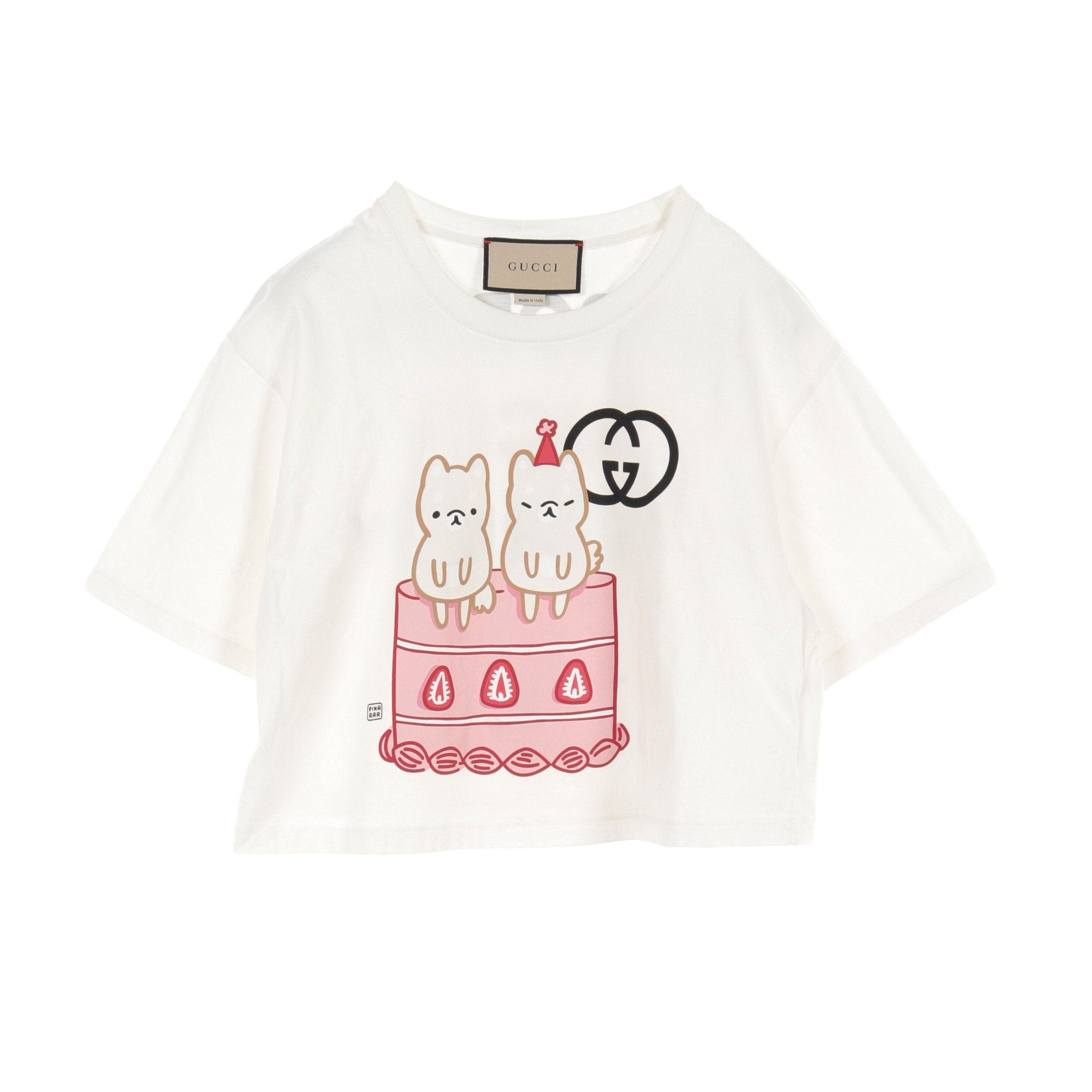 Gucci Gucci Cropped T-Shirt Cotton White Multicolor Size ONE SIZE - 1 Thumbnail