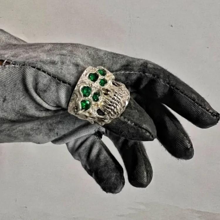 Jewelry Skull Vibe Jewelry Rings Open Size Chrome Ring (Size 7-13) Size ONE SIZE - 1 Thumbnail