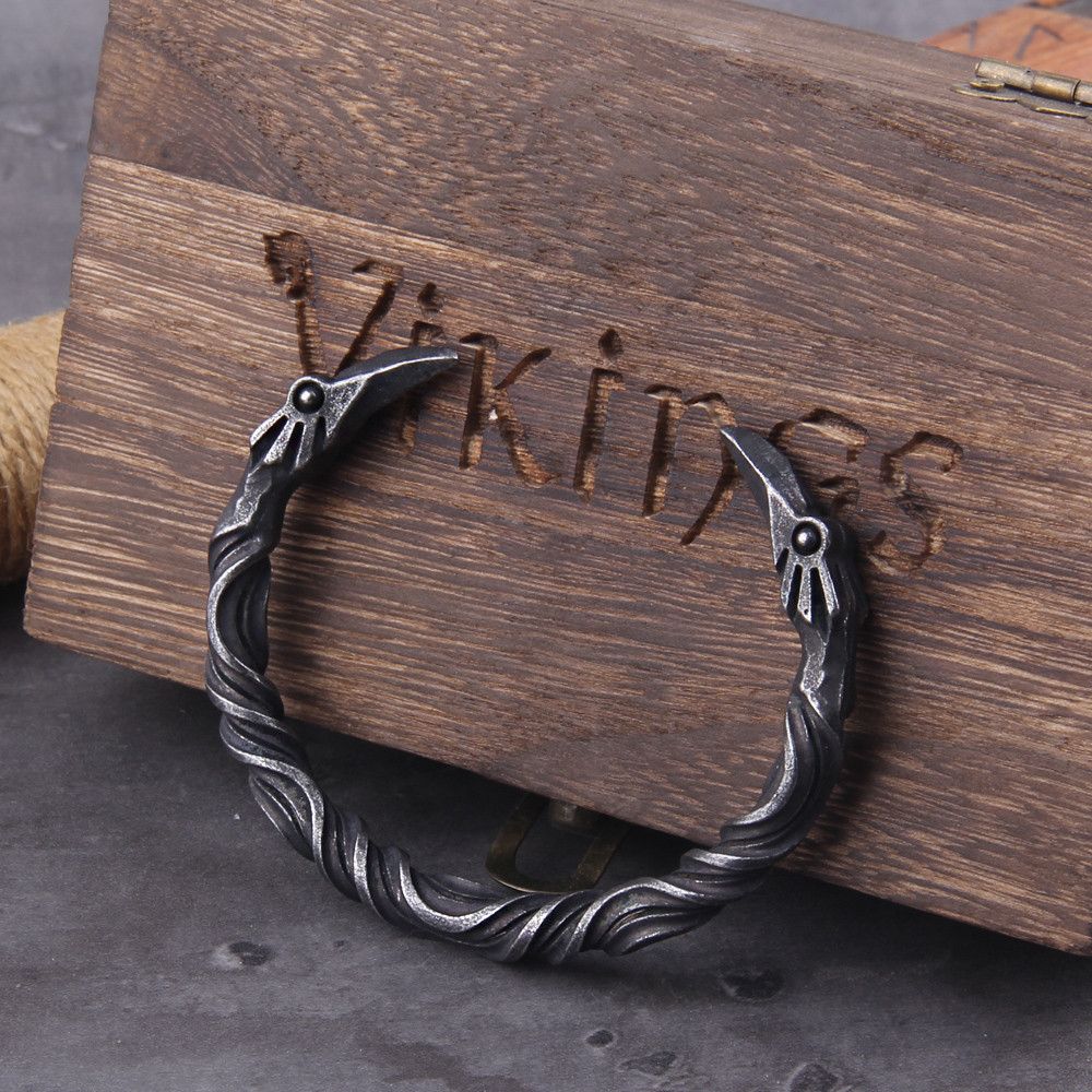 Vintage Steel Nordic Viking Norse Raven Wristband Cuff Bracelets Size ONE SIZE - 1 Thumbnail