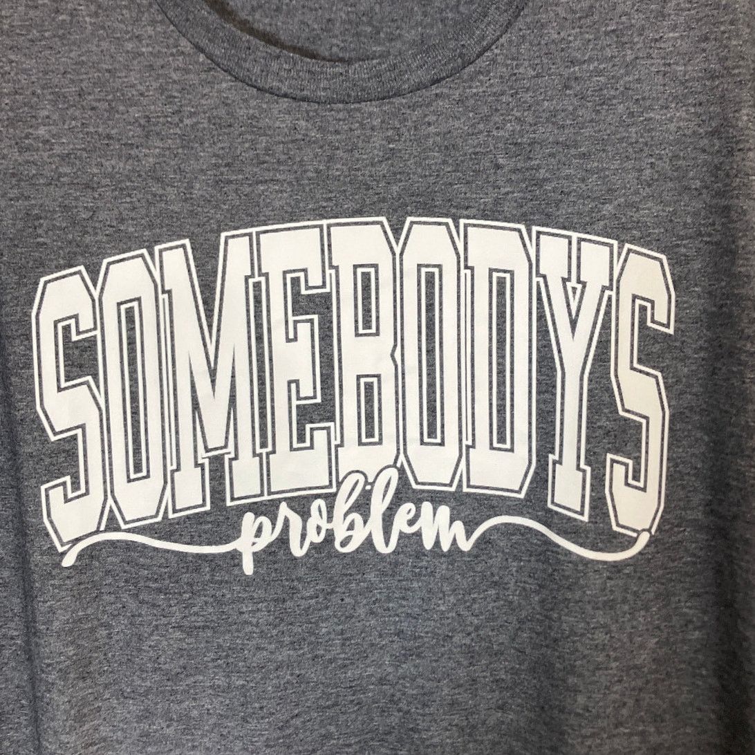 Other Gray White Somebodys Problem Short Sleeve Adult T-shirt Size XXL / US 16-18 / IT 52-54 - 3 Thumbnail