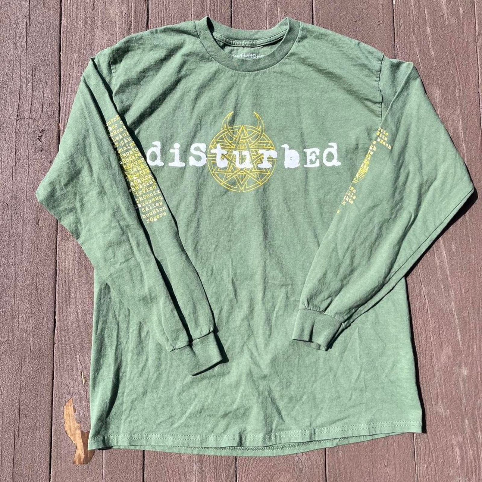 Disturbia 2023 Green Disturbed Long Sleeve Shirt Size US L / EU 52-54 / 3 - 1 Thumbnail