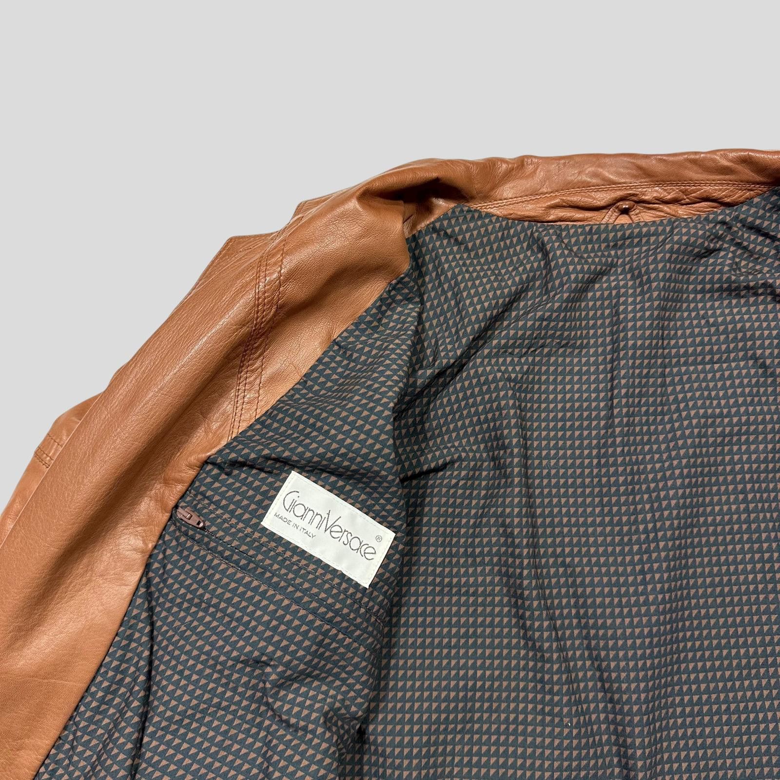 Versace Gianni Versace 80’s Leather Kimono Open Bomber Jacket - L Size US L / EU 52-54 / 3 - 7 Thumbnail