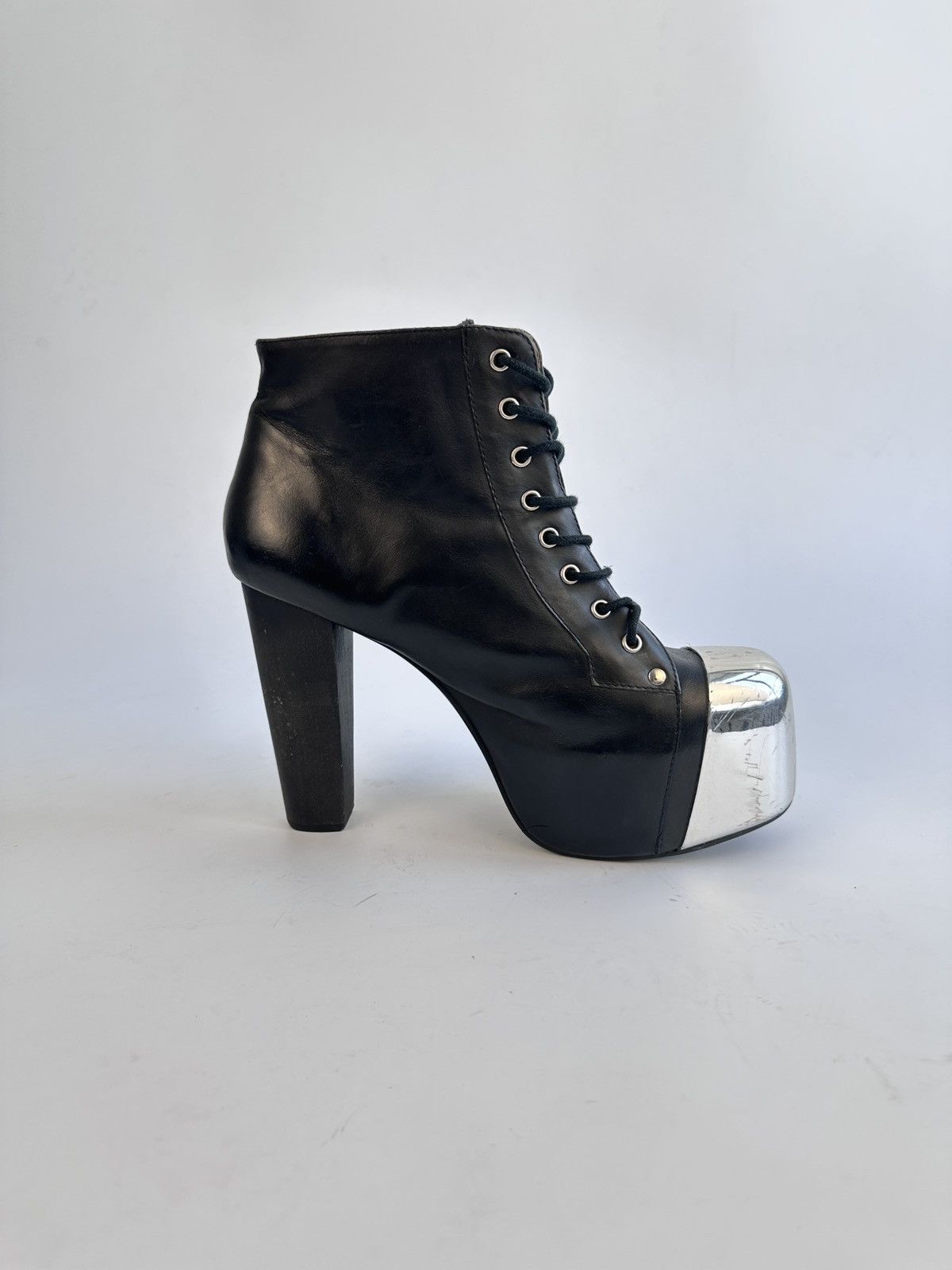 Jeffrey Campbell Jeffrey Campbell Lita Cap Platform Ankle Boots Leather 41 Size US 10 / IT 40 - 10 Thumbnail