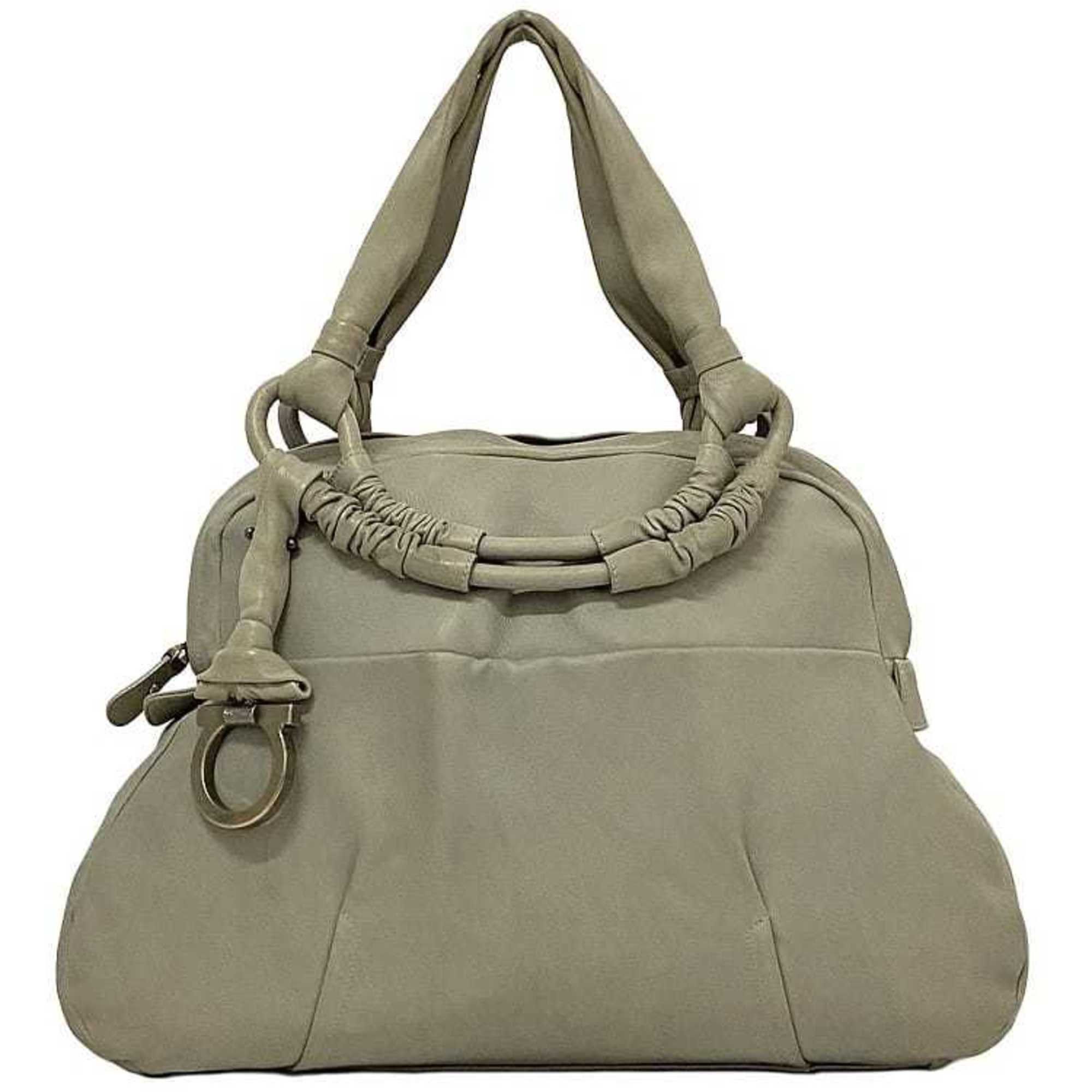 Salvatore Ferragamo Tote Bag ec-22402 Gray Gancini FZ-21 Leather A971 Soft Women Men Genuine Charm