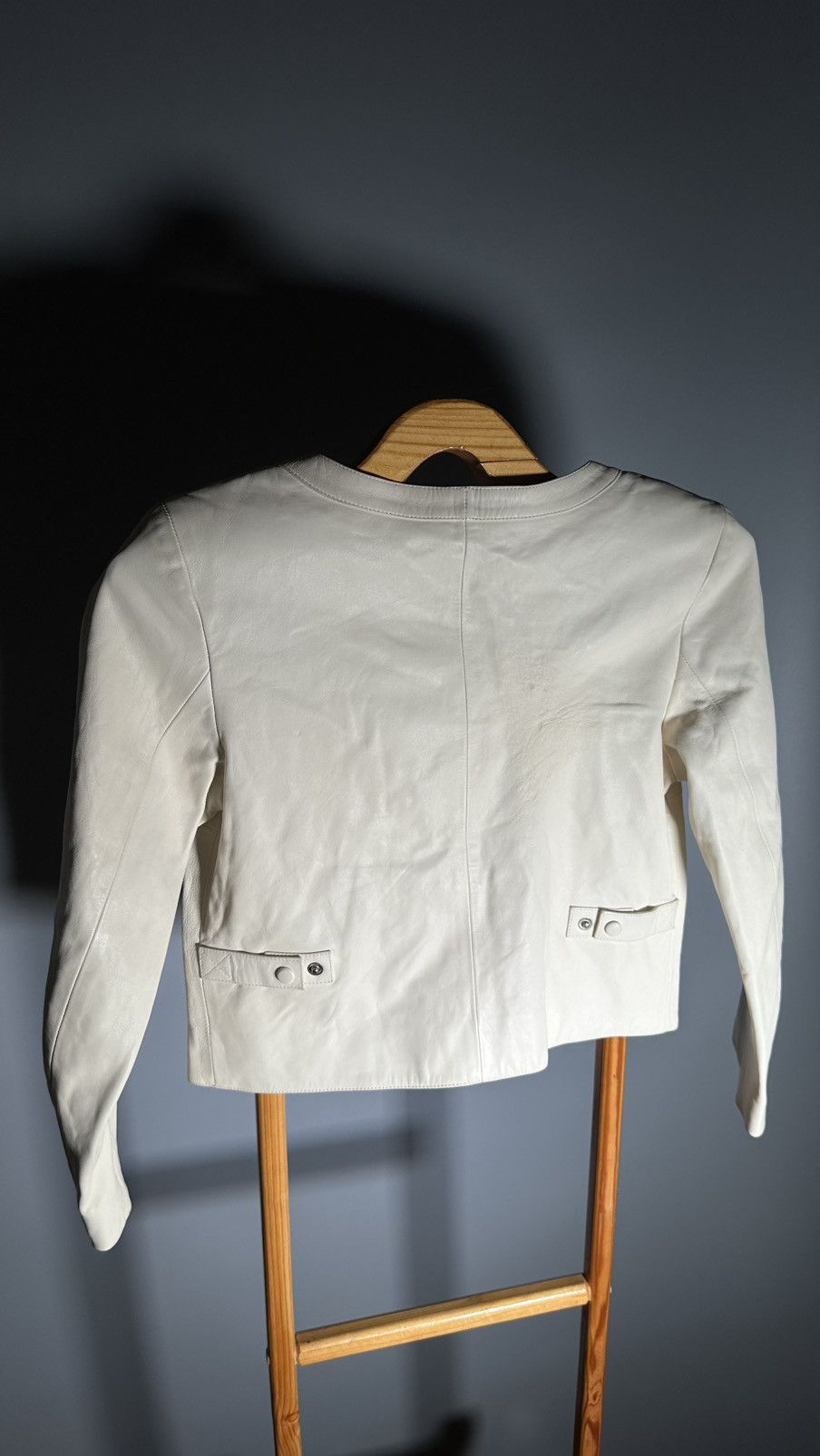 agnes b. agnes b. pression leather cardigan blouson jacket cream Size XS / US 0-2 / IT 36-38 - 13 Thumbnail