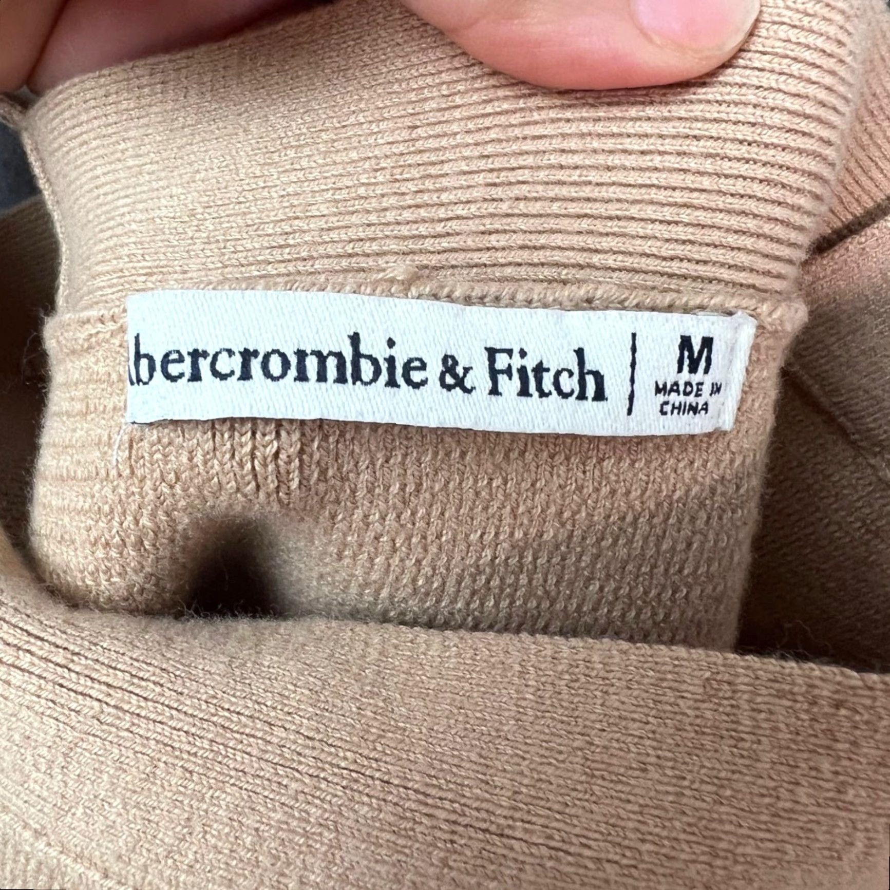 Abercrombie & Fitch Abercrombie & Fitch Shirt Bodysuit Womens Medium Tan Ribbed Square Neckline Size M / US 6-8 / IT 42-44 - 3 Thumbnail