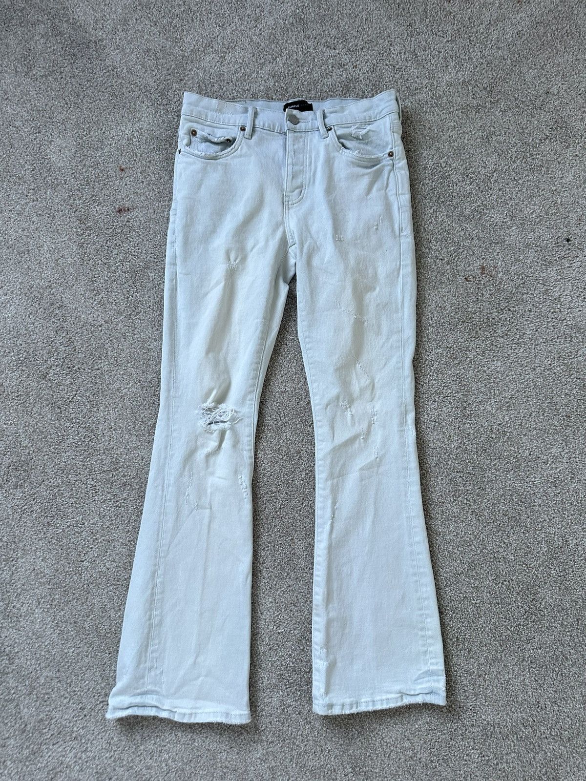 Purple Brand White/Light Blue Flared Denim Size US 30 / EU 46 - 1 Thumbnail