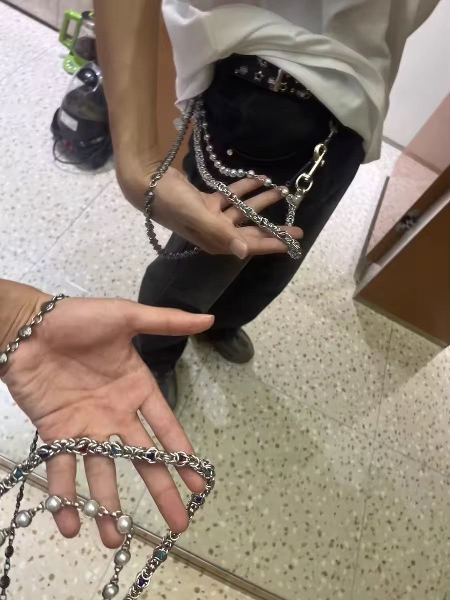 Jewelry silver and pearl wallet chain Size ONE SIZE - 2 Thumbnail