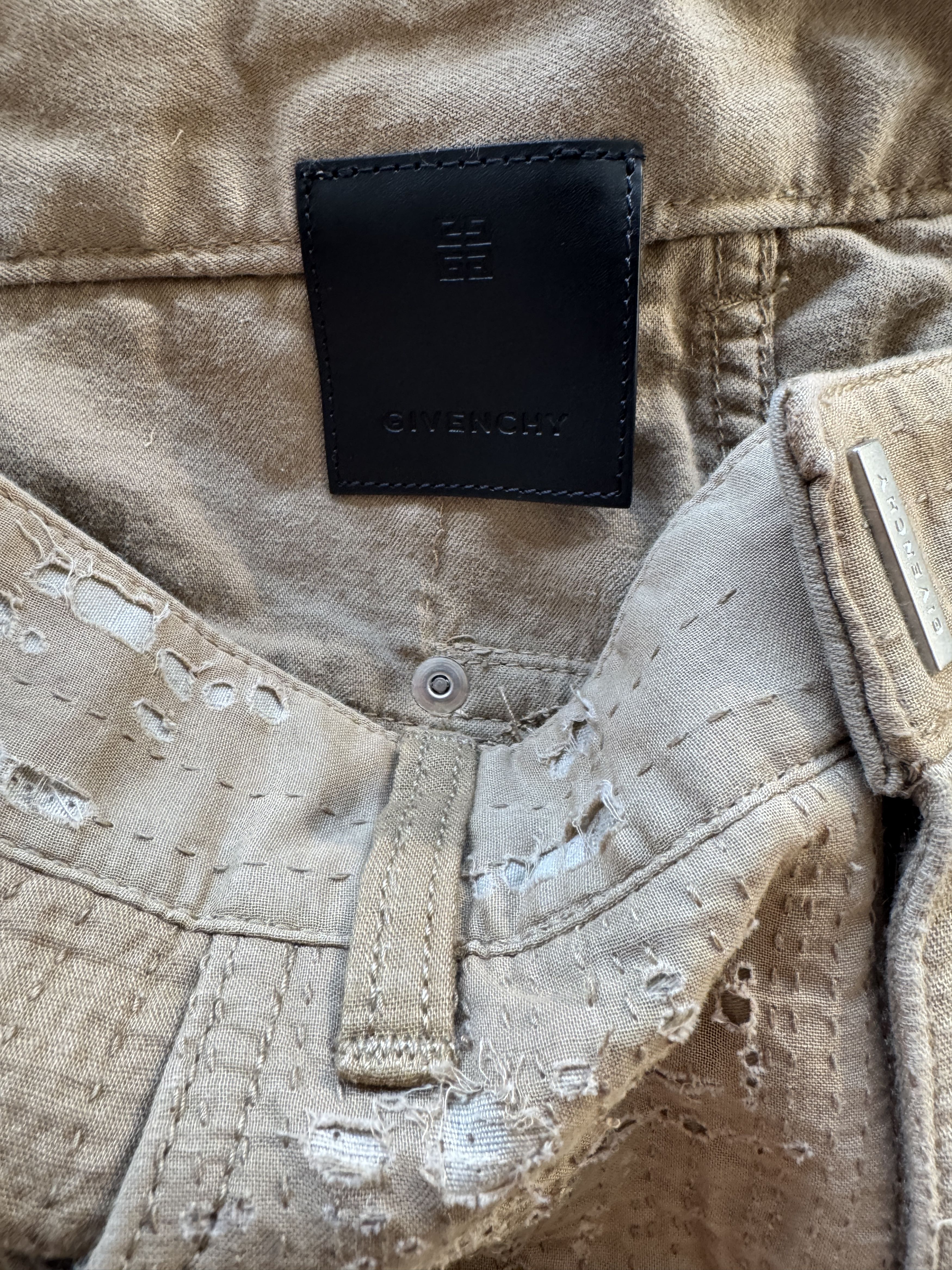 Givenchy Beige Boro Jeans Size US 31 - 19 Thumbnail
