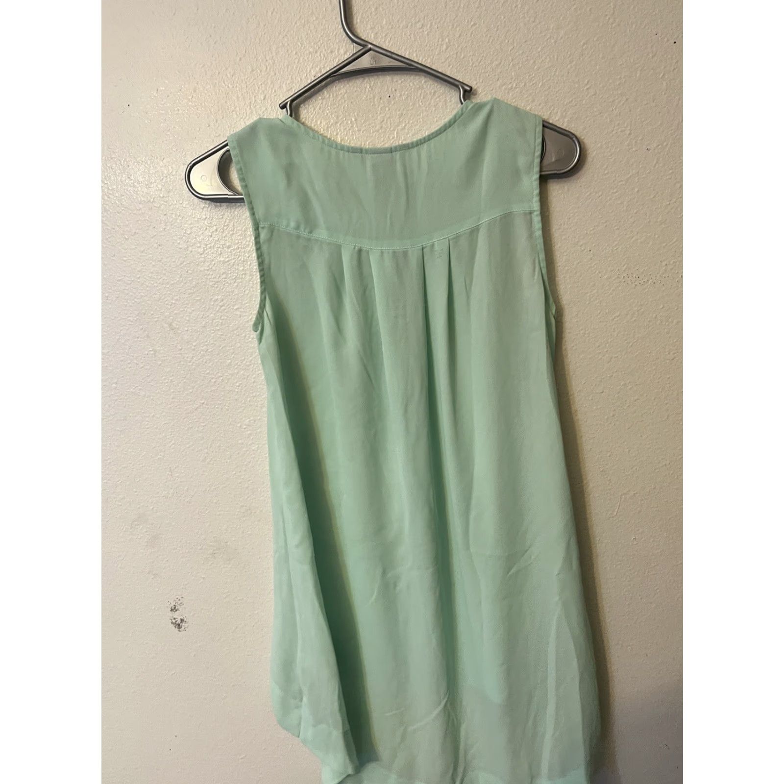 H&M VINTAGE H&M Women Sleeveless Henley Blouse Size 2 Blue Boho Tank Top Shirt Womens Size XS / US 0-2 / IT 36-38 - 2 Thumbnail