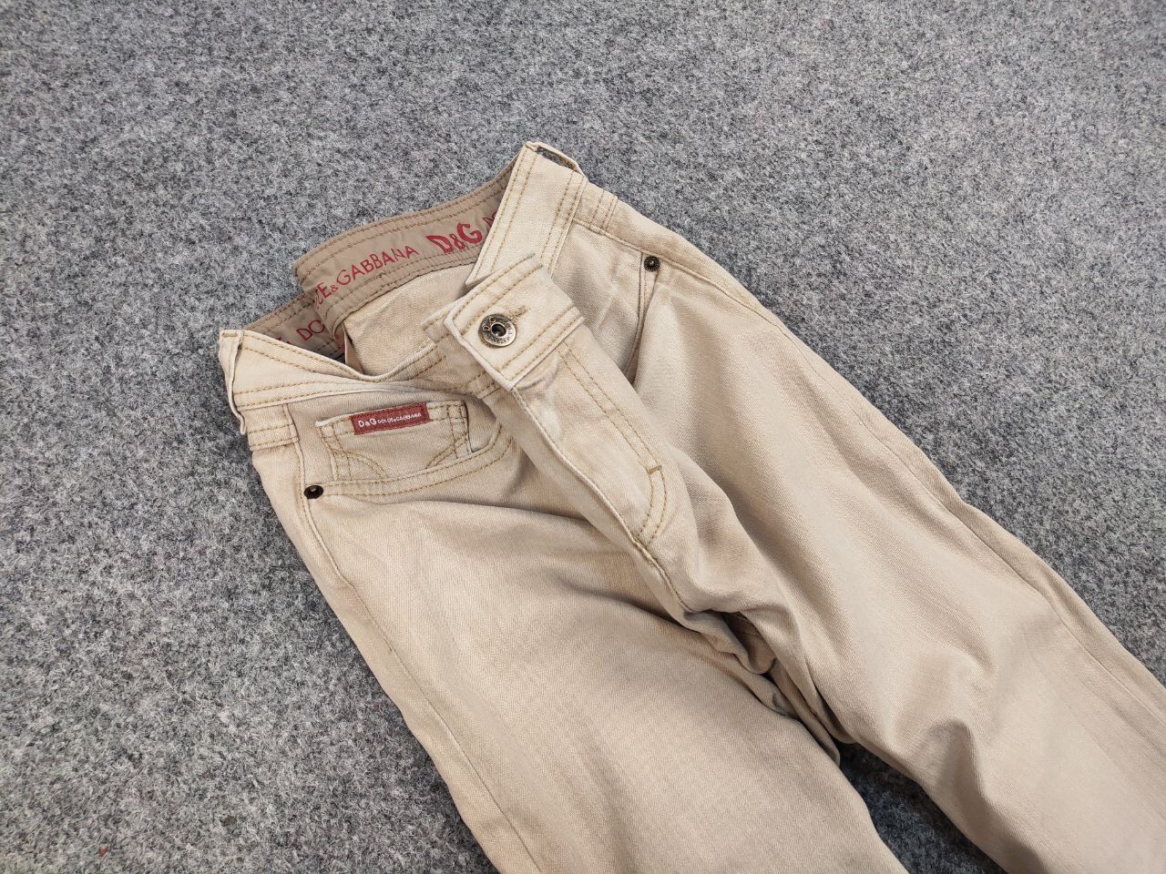 Dolce & Gabbana Vintage 90's Dolce & Gabbana amazing Beige denim tight Jeans Size 30" / US 8 / IT 44 - 10 Thumbnail