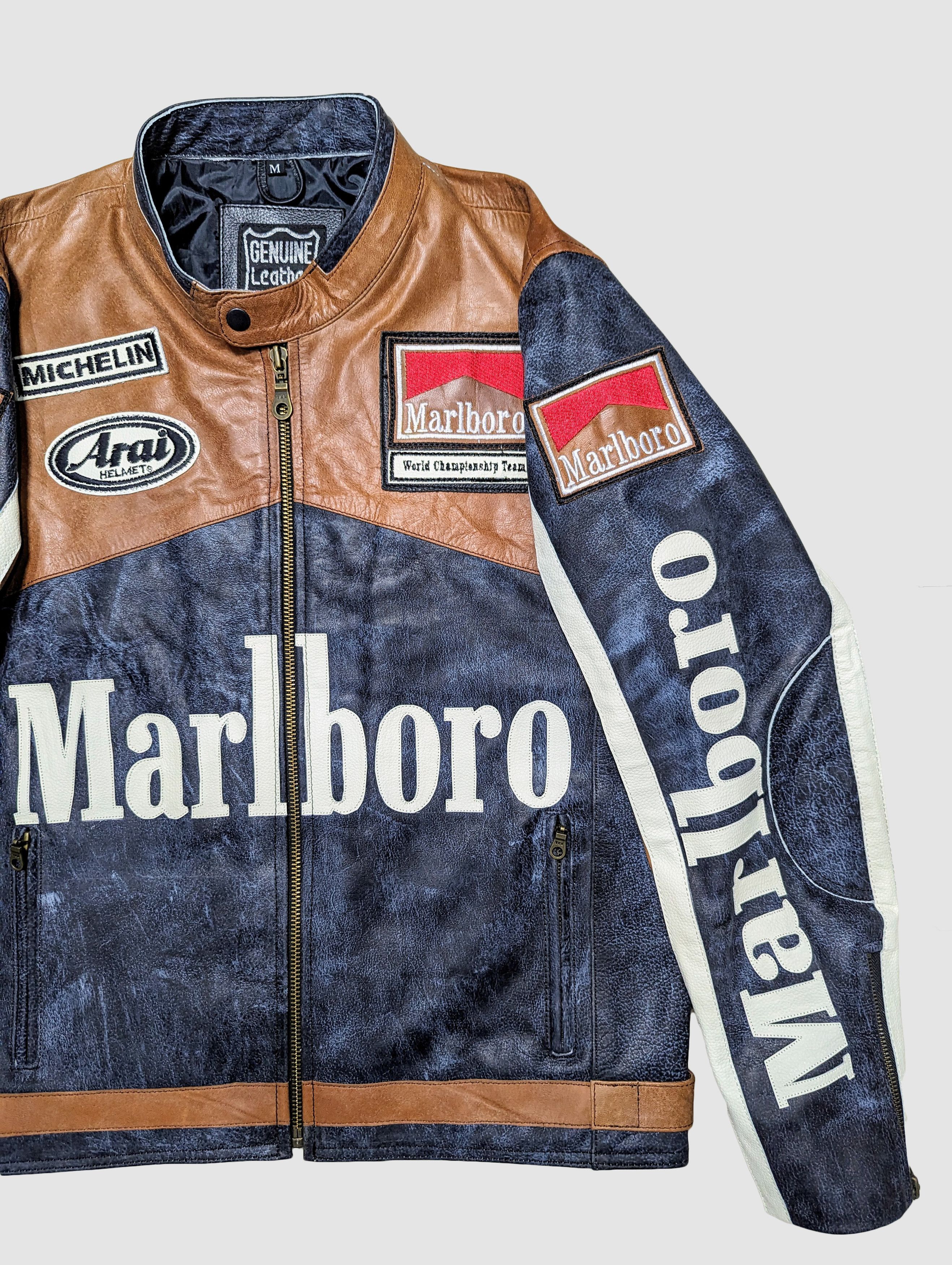 Vintage MARLBORO RARE VINTAGE LEATHER JACKET HYPE Size US L / EU 52-54 / 3 - 4 Thumbnail