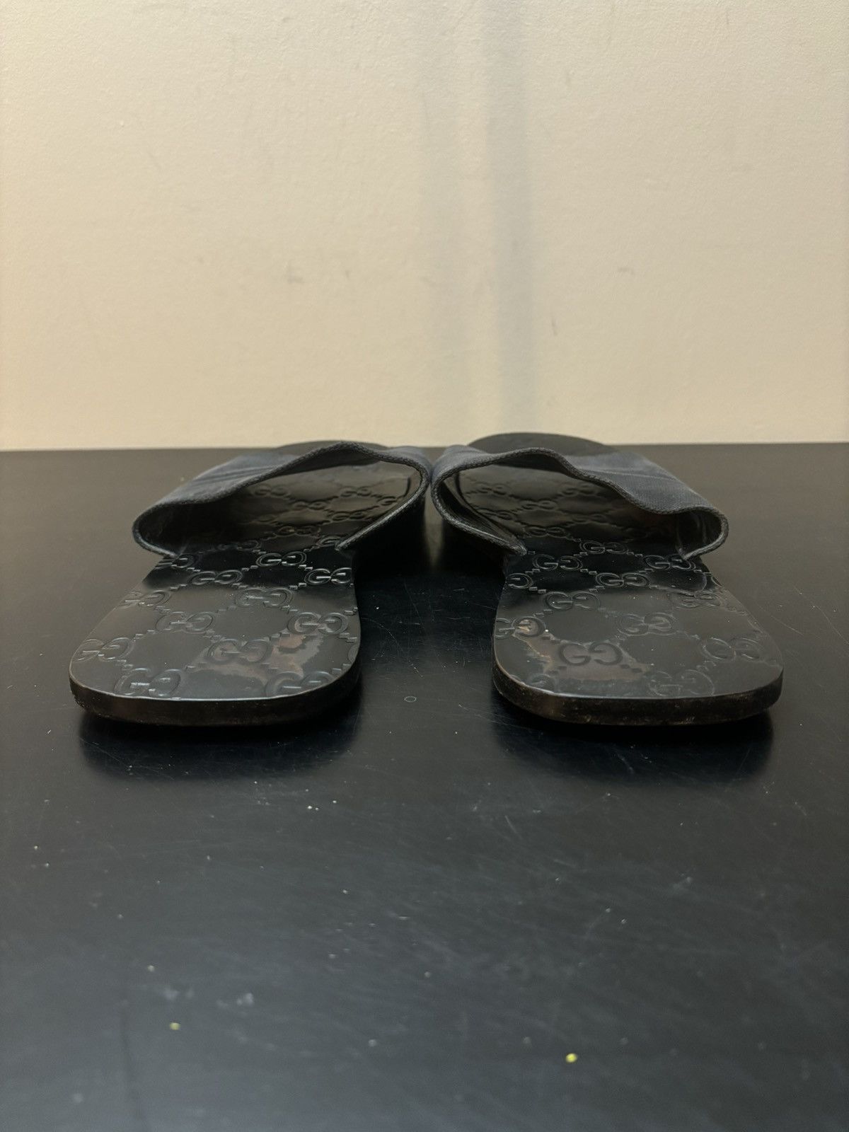 Gucci Gucci GG Monogram Leather Slide Sandals Black Size US 11 / EU 44 - 5 Thumbnail