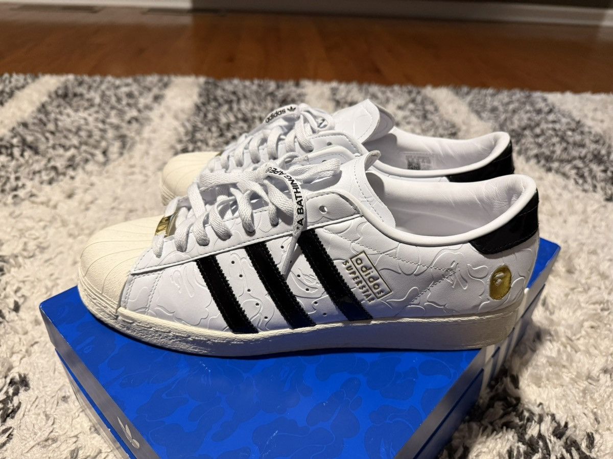 Adidas adidas Superstar White Size 12 SSTR v Bape Low Size US 12 / EU 45 - 2 Thumbnail