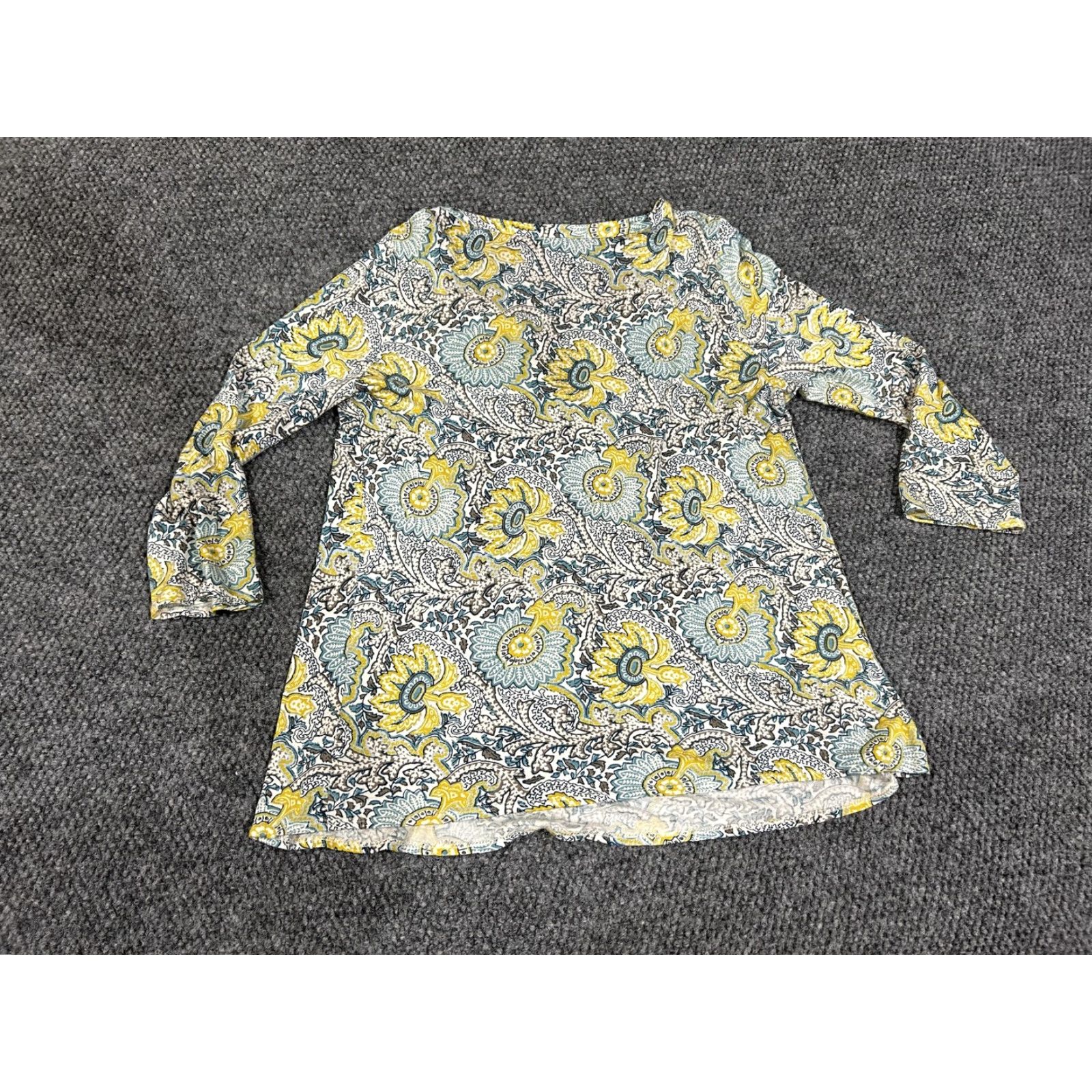 Talbots Talbots Shirt Womens Small Multicolor Paisley V Neck 3/4 Sleeve Tunic Top Boho Size S / US 4 / IT 40 - 6 Thumbnail