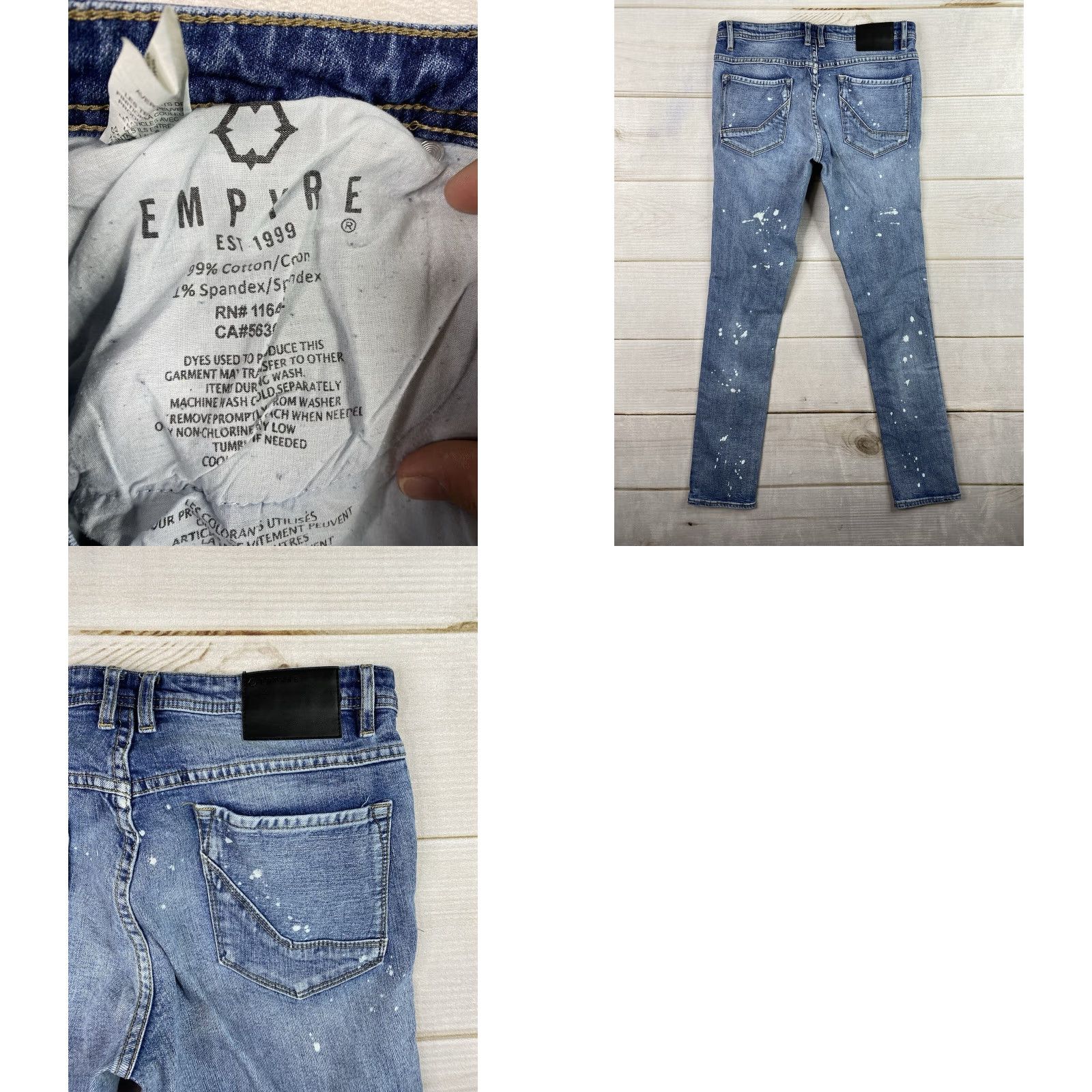 Empyre Empyre Jeans Mens 32 Skinny Leg Distressed Holes Stretch Denim Skater Grunge Jeans Size US 32 / EU 48 - 8 Thumbnail