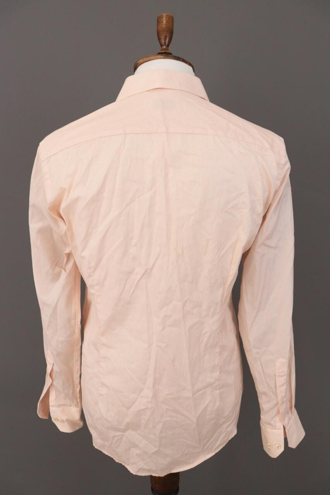 Eton Eton Slim Peach Poplin Printed Shirt Size 41 / 16 Size US M / EU 48-50 / 2 - 8 Thumbnail