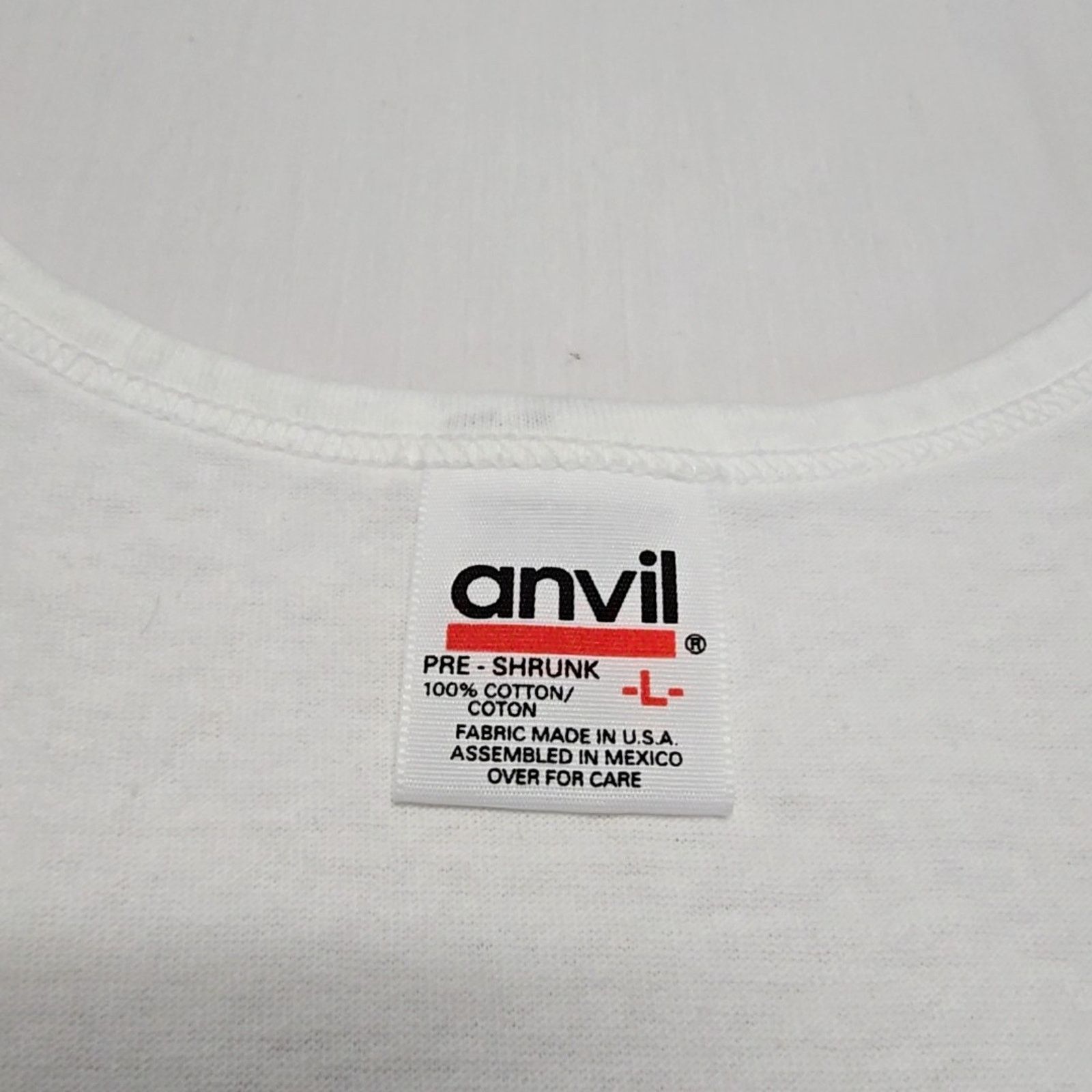 Anvil Vintage Lake Tahoe Tank Top Large White Graphic Tee Size US L / EU 52-54 / 3 - 6 Thumbnail