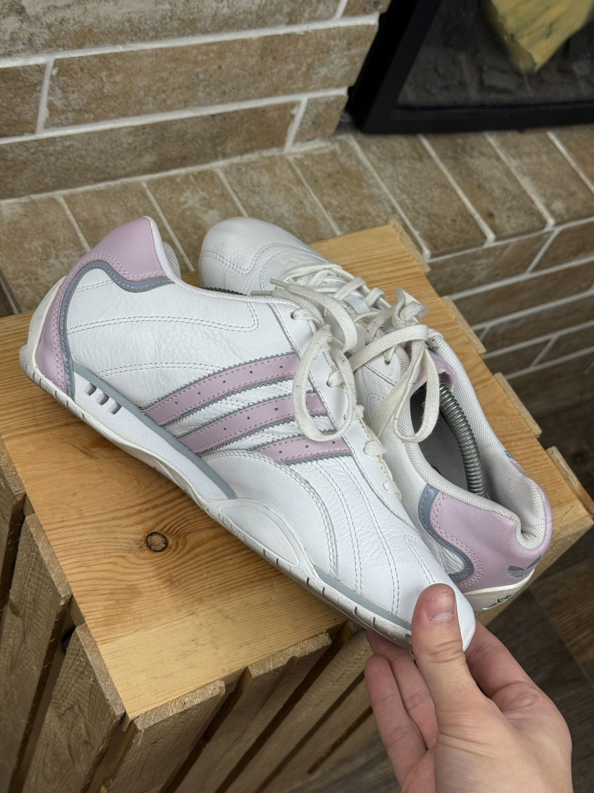 Adidas Adidas Goodyear Vintage Leather Y2K White /Pink Shoes Size US 8 / IT 38 - 11 Thumbnail