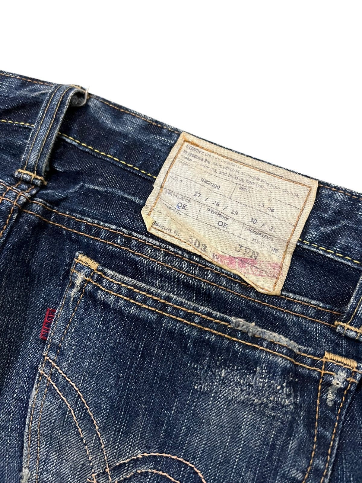 Japanese Brand Edwin 503 Flare Distressed Mud Wash Bootcut Jean Very Rare Size US 32 / EU 48 - 18 Thumbnail