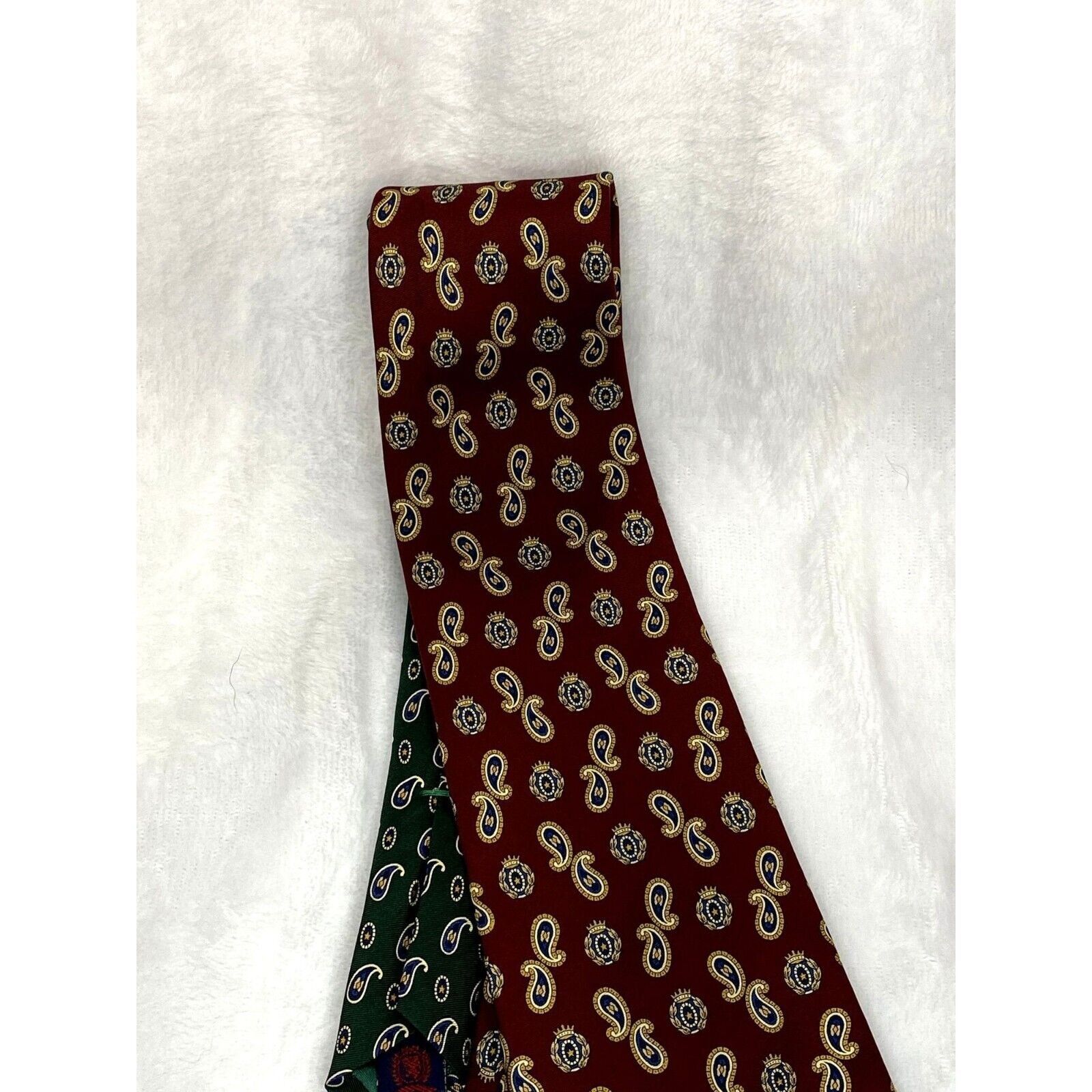 Tommy Hilfiger Tommy Hilfiger Necktie 100% Silk Paisley Crest Print Vtg 60" Size ONE SIZE - 3 Thumbnail