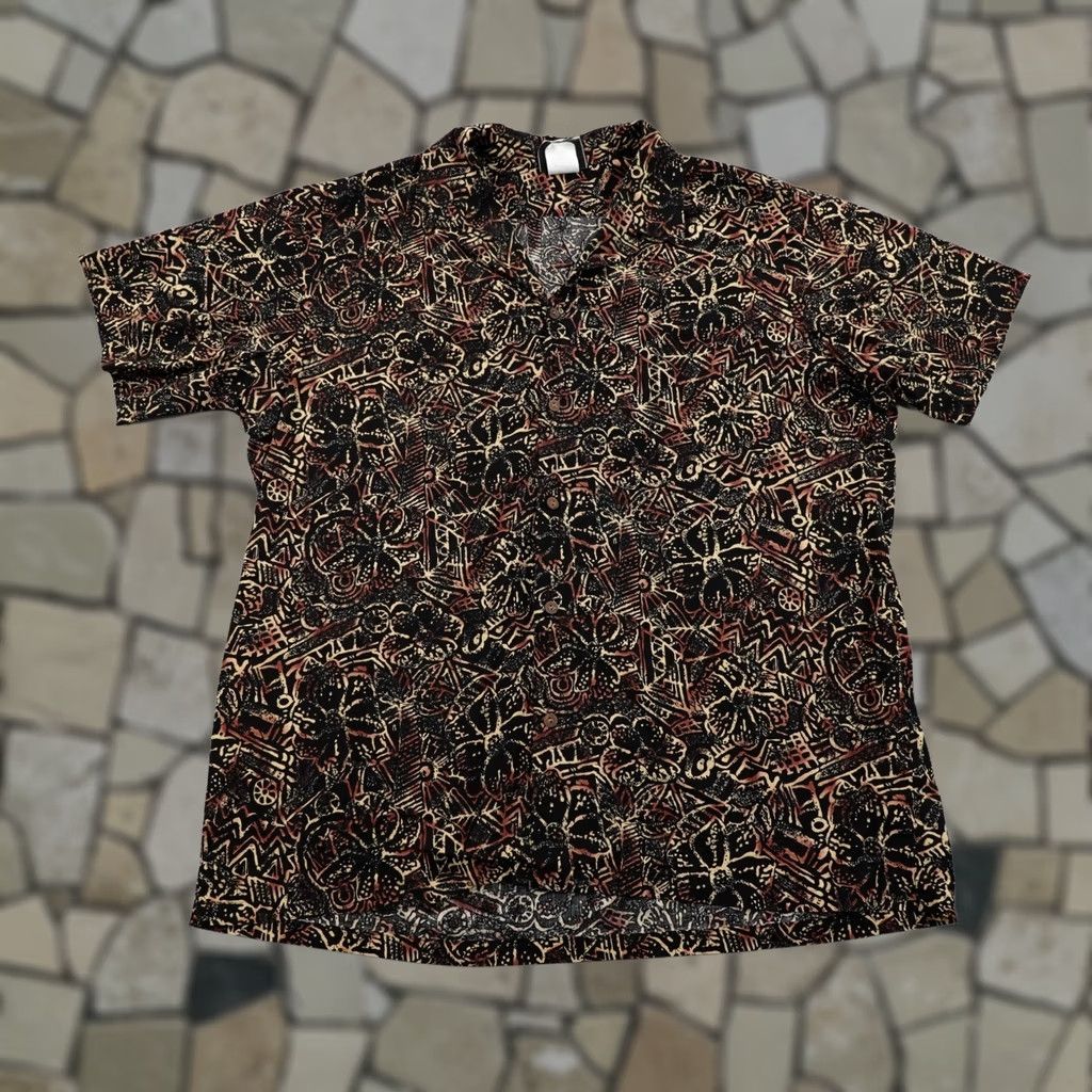 Hilo Hattie VINTAGE Hattie Shirt Mens 2XL Black Brown Floral Hawaiian Tribal Aloha Camp Shirt Size US XXL / EU 58 / 5 - 1 Thumbnail
