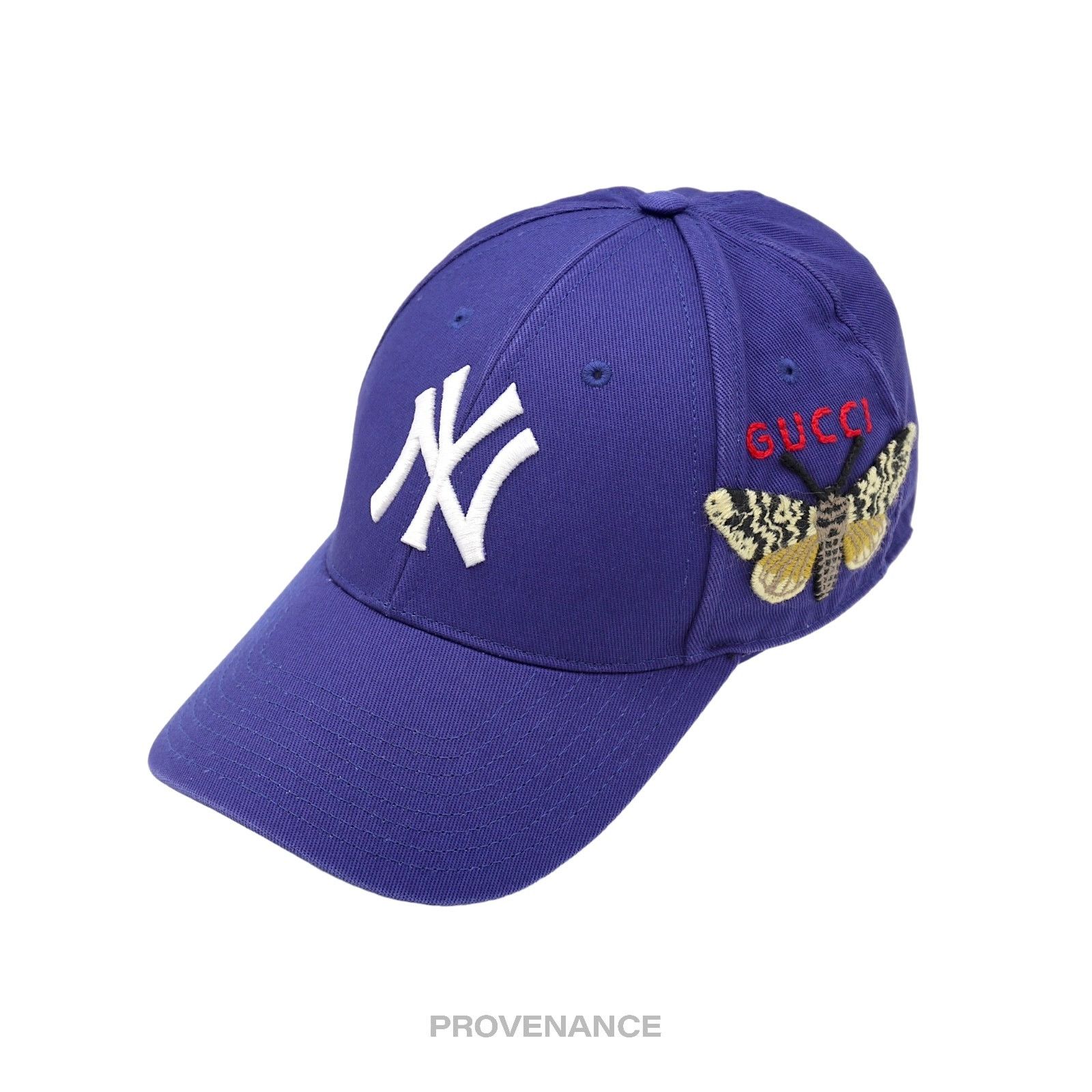 Gucci 🔴 Gucci x NY Yankees Embroidered Hat Cap - Blue with Moth Size ONE SIZE - 1 Thumbnail