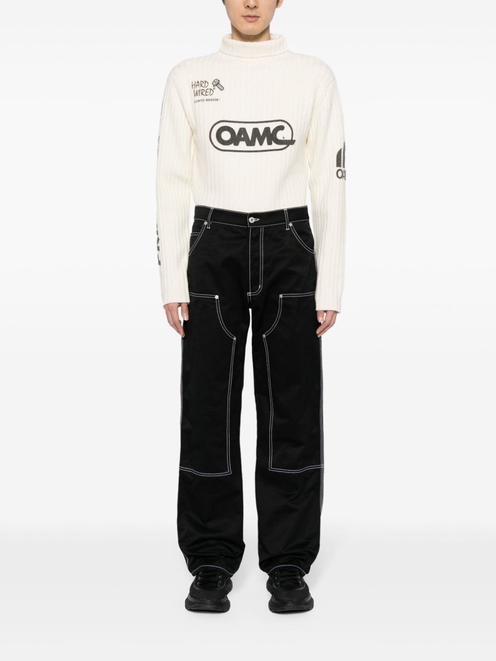 OAMC o1y0225 Logo Turtleneck Sweatshirt in Ivory Size US S / EU 44-46 / 1 - 5 Thumbnail