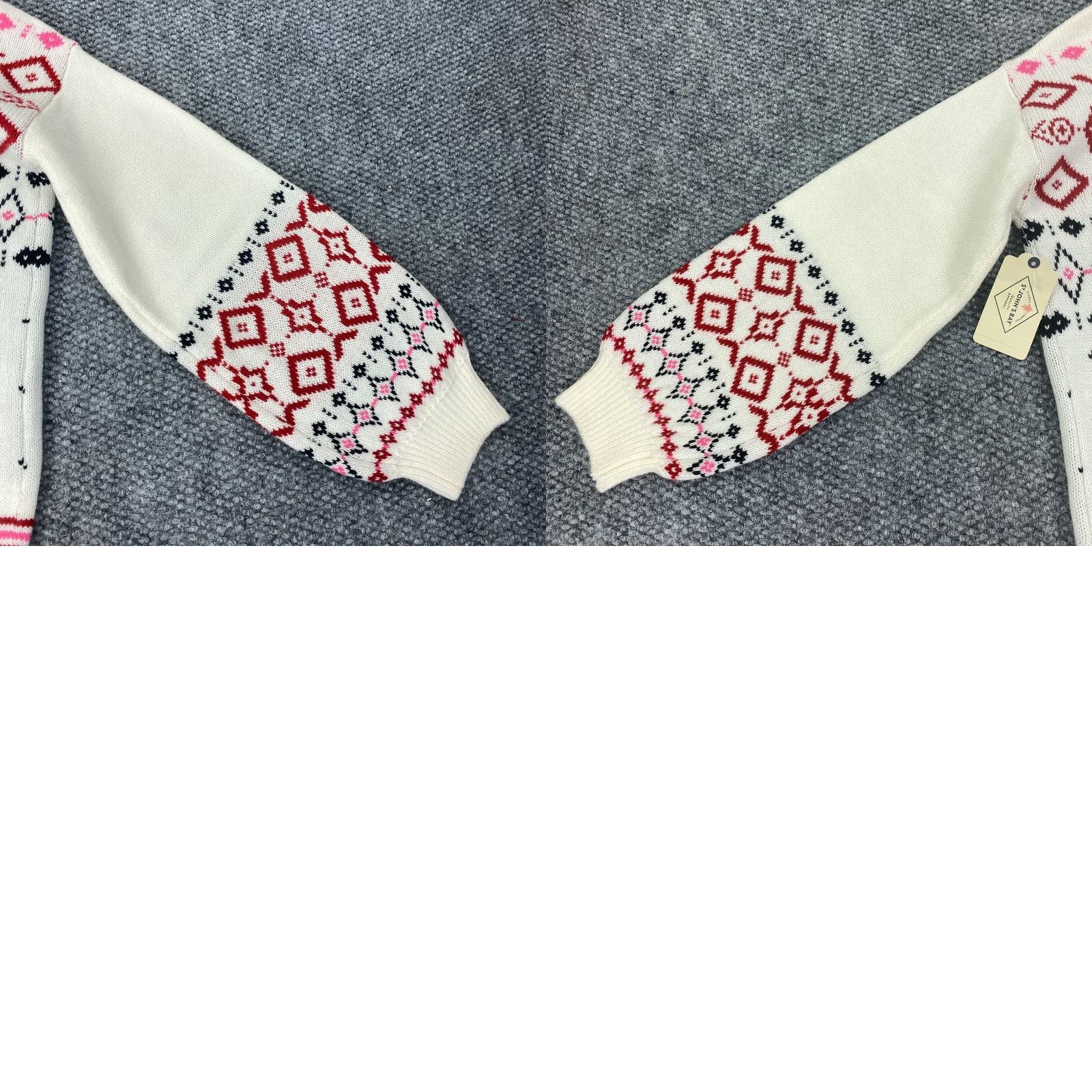 Vintage St Johns Bay Womens Sweater XS Ivory Snowflake Christmas Holiday Balloon Sleeve Pullover Size XS / US 0-2 / IT 36-38 - 10 Thumbnail