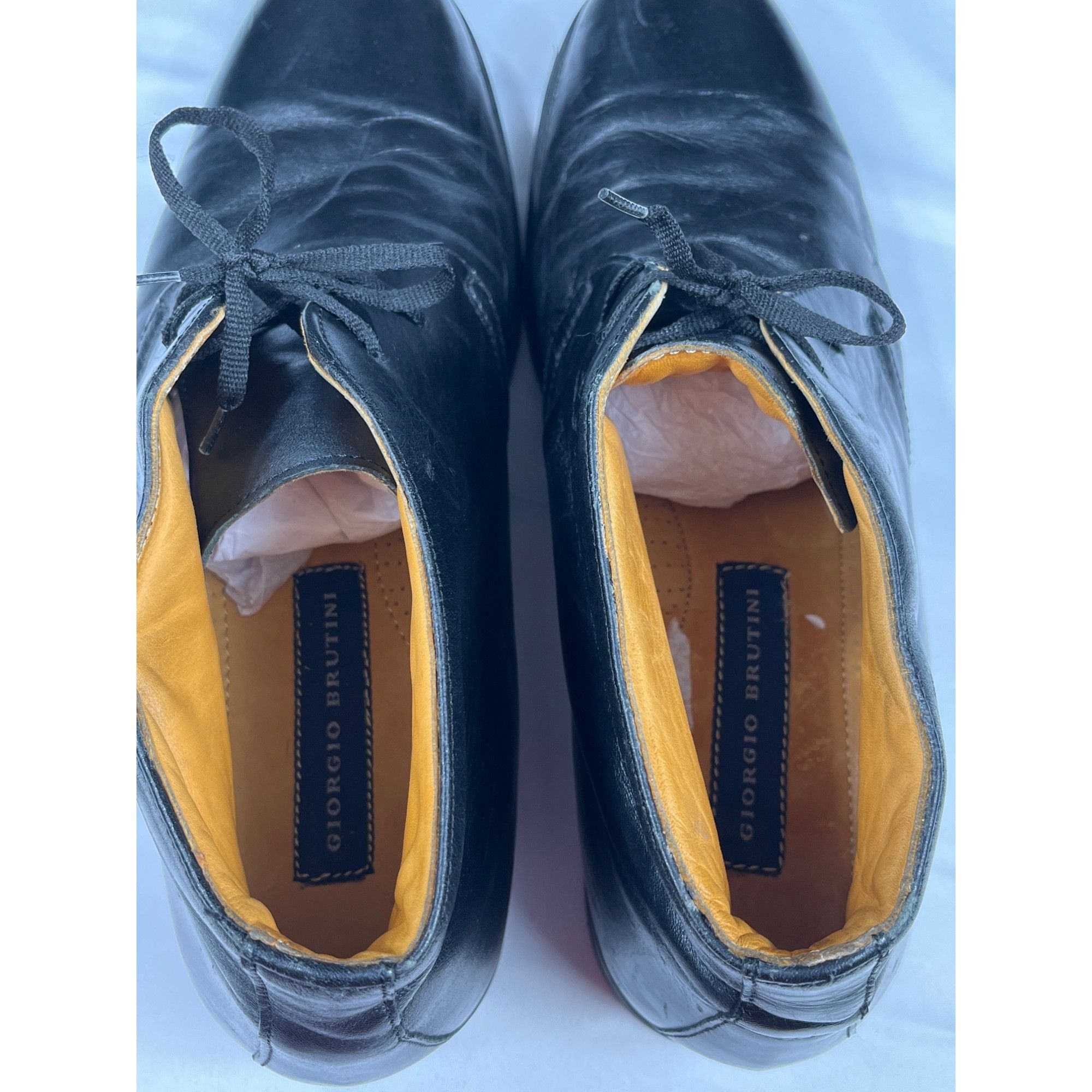Giorgio Brutini Giorgio Brutini Mens Black Leather Chukka Boots Size 11.5 SK Size US 11.5 / EU 44-45 - 7 Thumbnail