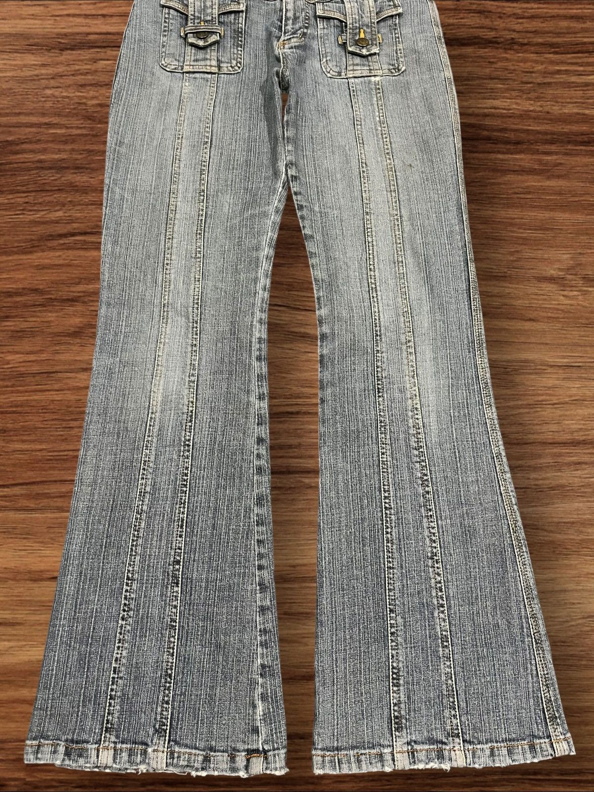 If Six Was Nine Panel Stitched Y2K Cargo Inspired Pocket Bell Bottom Jeans Size US 30 / EU 46 - 10 Thumbnail