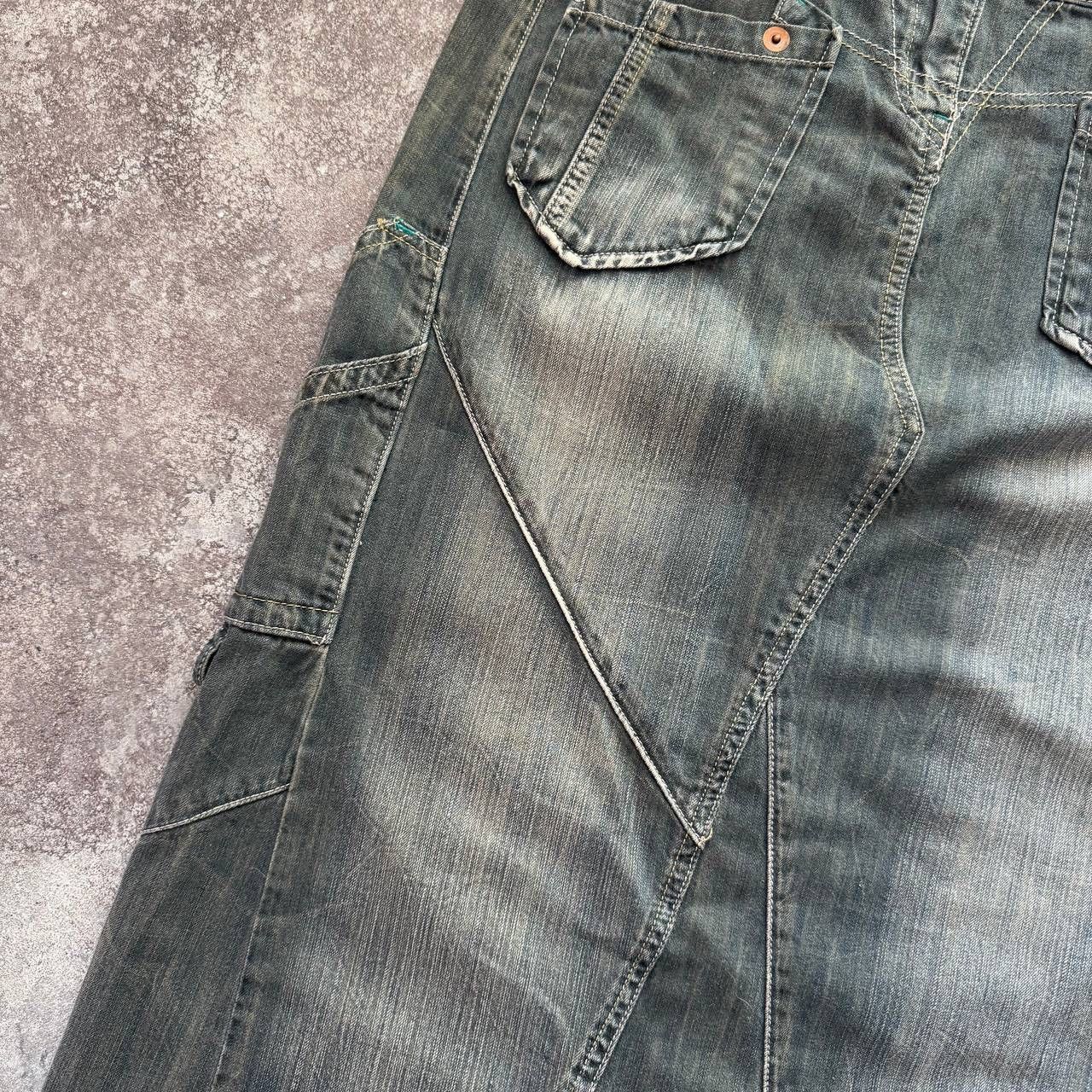 20471120 × If Six Was Nine Amazing Y2K Washed Multipocket Cargo Denim Midi Skirt Size 30" / US 8 / IT 44 - 7 Thumbnail